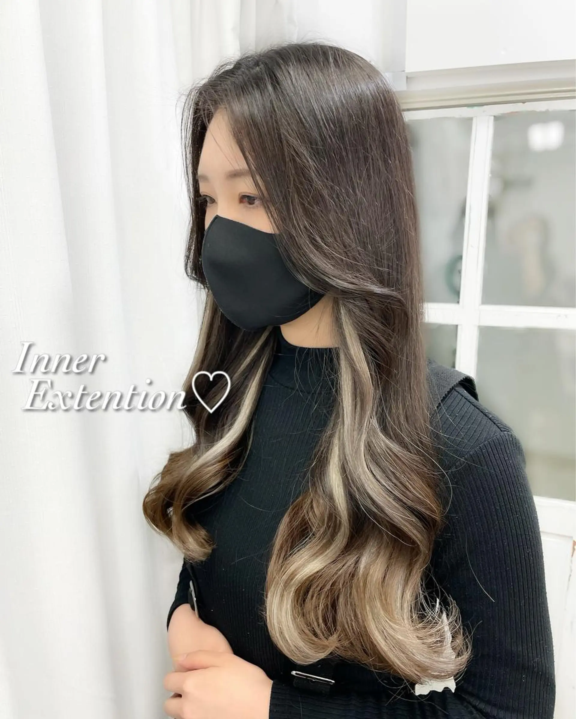 ロング カラー カット ヘアカラー エクステ 韓国ヘア🤍髪質改善 🇰🇷AKANEのヘアスタイル