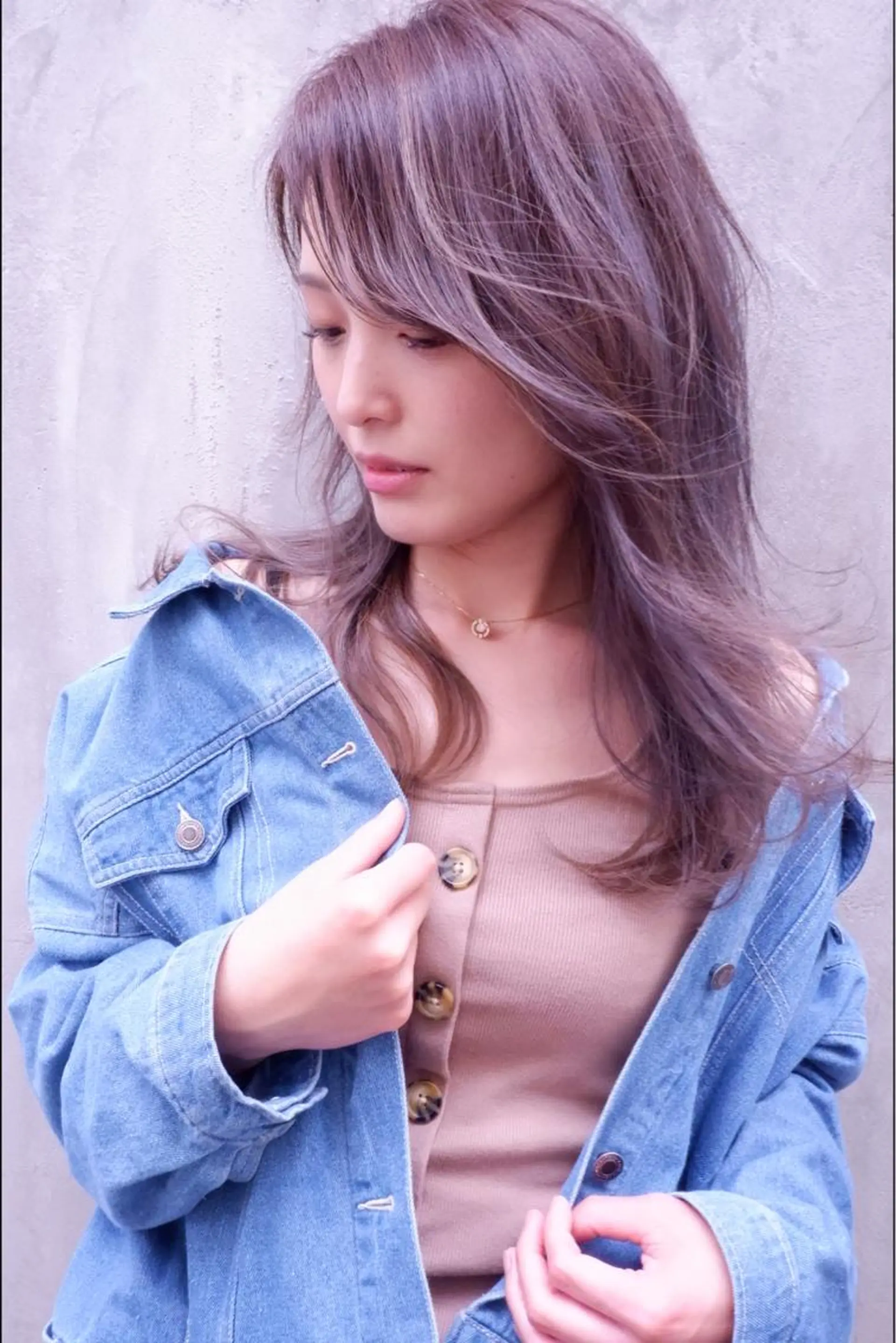 セミロング カラー ブルーカラー ハイライトカラー ハイライト 横浜🍒ルーツカラー エクステ／RIEのヘアスタイル