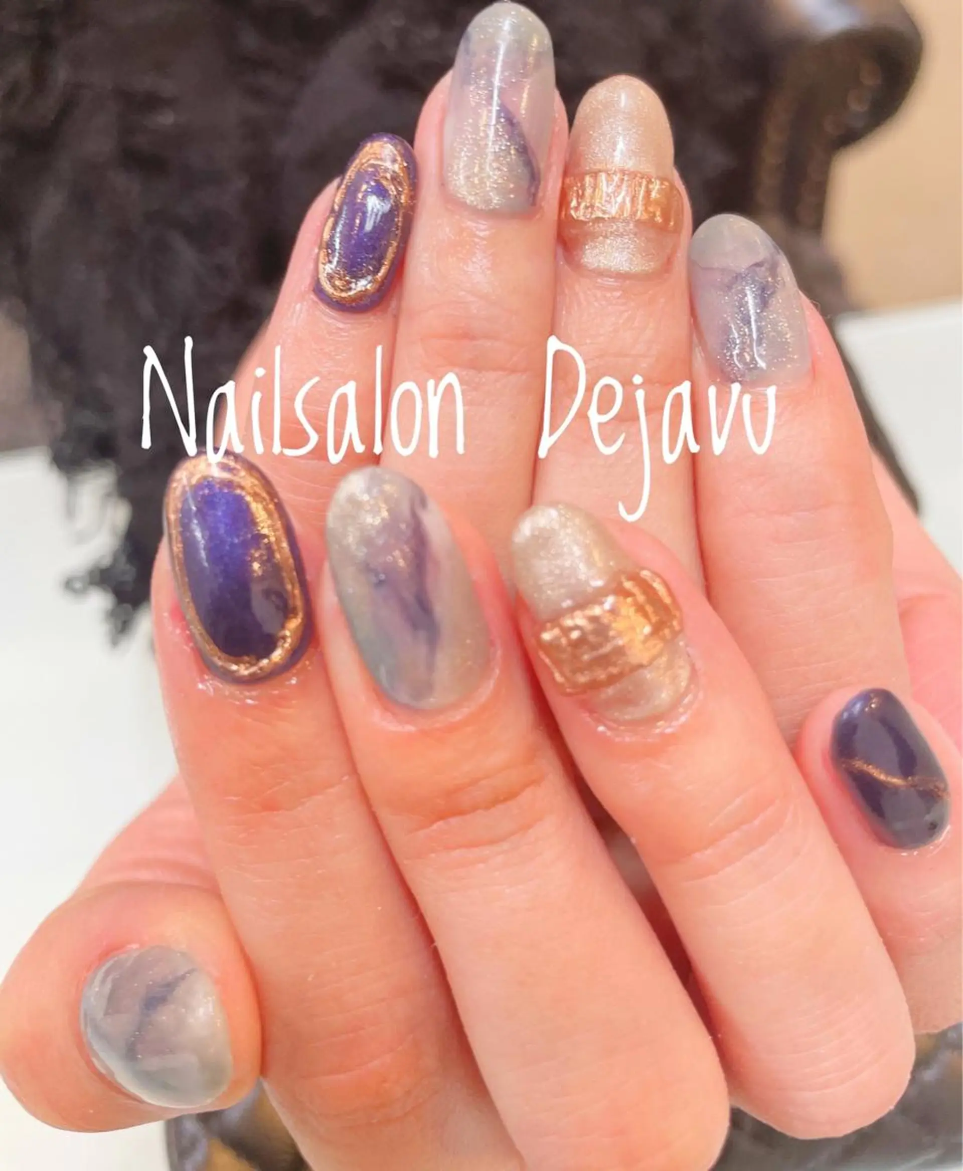 ネイル アートネイル ミラーネイル ニュアンスネイル ワンカラーネイル 冬ネイル ハンドネイル Nailsalon Dejavuのネイルデザイン