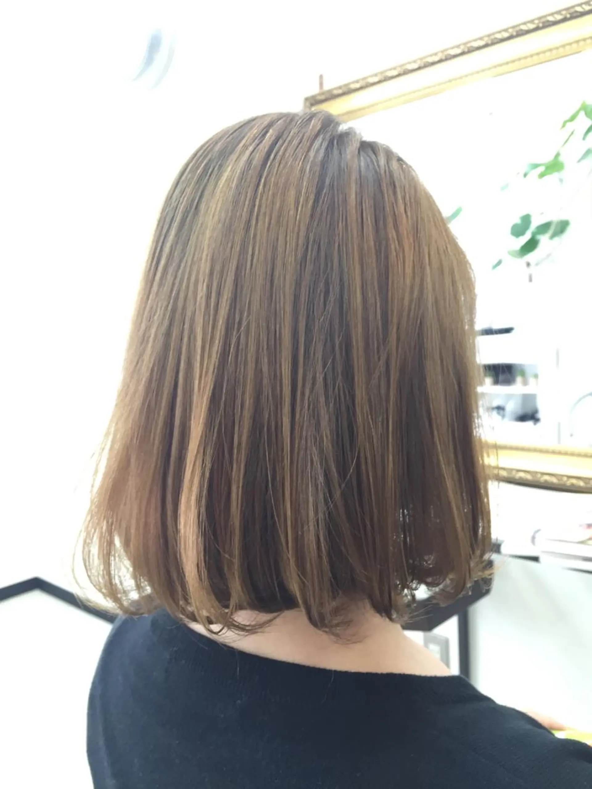 ミディアム セミロング カラー パーマ ボブ 縮毛矯正 hama yukiのヘアスタイル