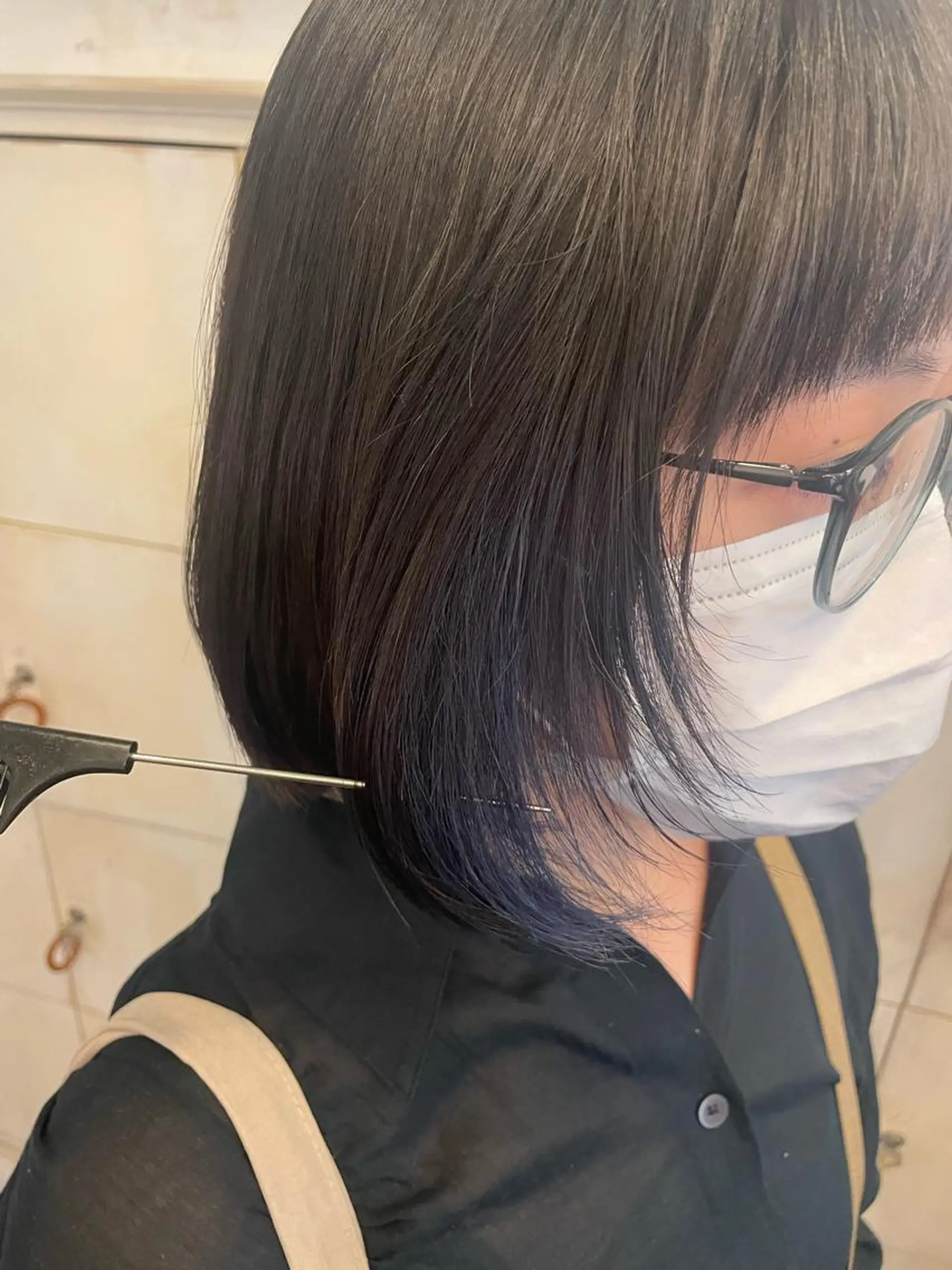 ショート カラー ブルーカラー ブルーパープル インナーカラー パープルカラー 豊中/髪質改善/ レイヤーカットミヅキのヘアスタイル