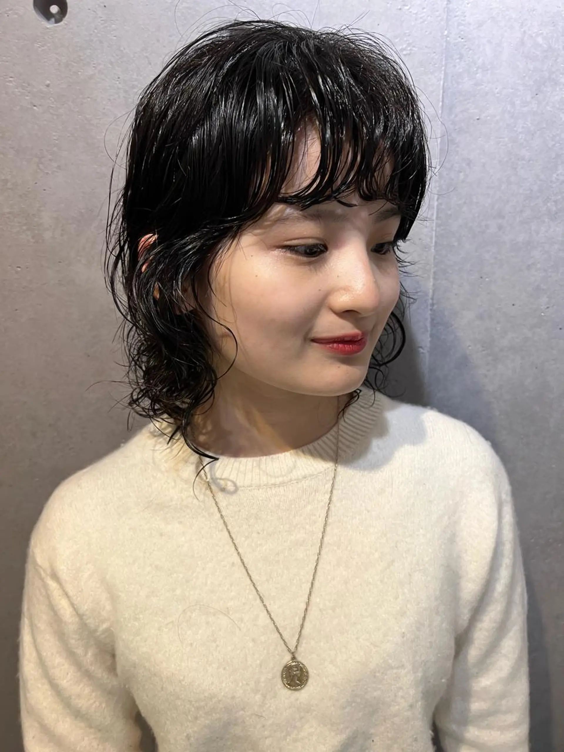 ミディアム パーマ しみず さくら🌸のヘアスタイル