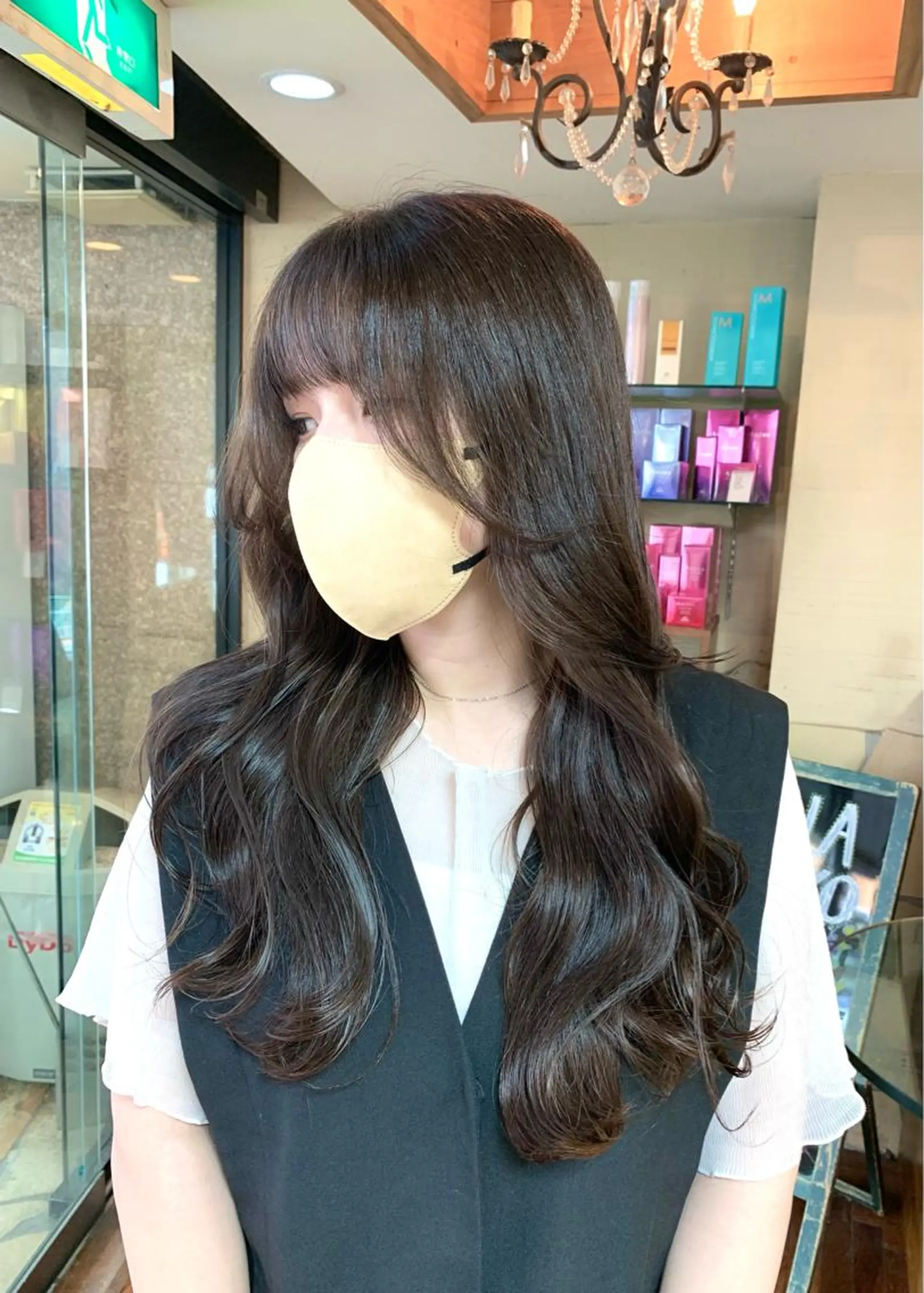 ロング カラー ベージュカラー ブリーチ ブリーチなしカラー 矢野 晃平のヘアスタイル