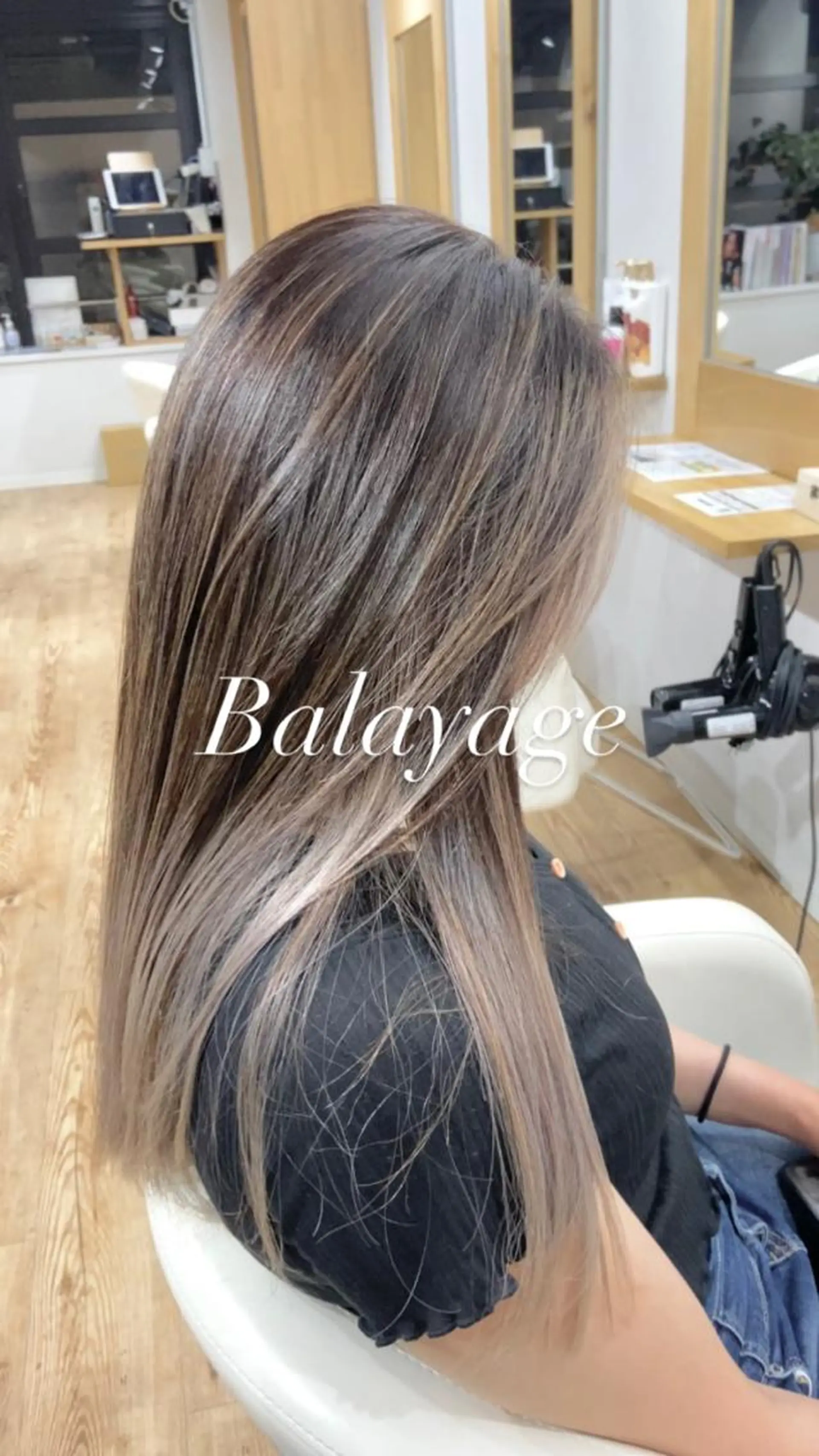 ロング カラー カット ヘアカラー Kensho 京都駅 ケアブリーチのヘアスタイル