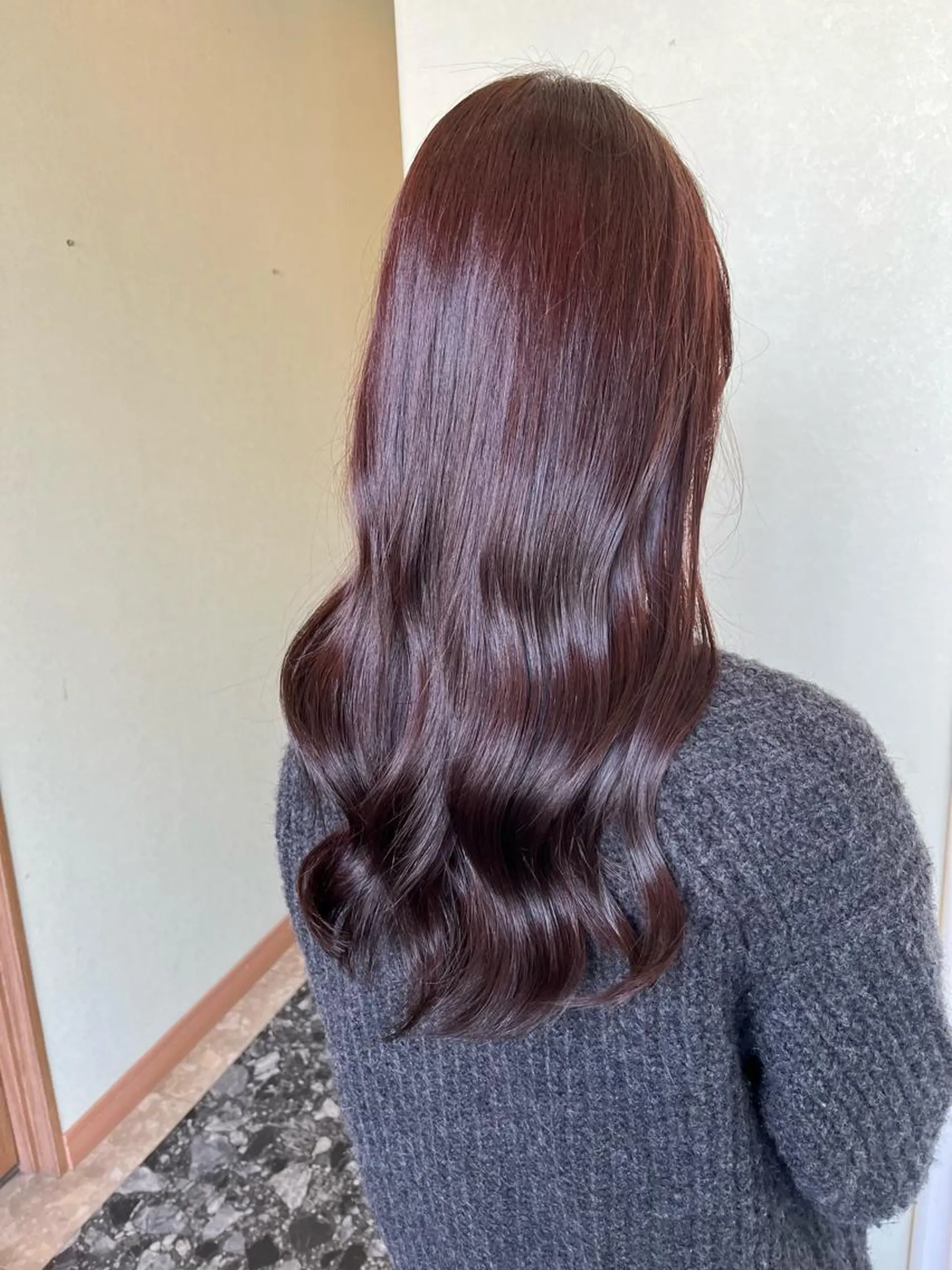 ロング カラー ブラウンカラー ピンクカラー ピンクブラウン ヘアカラー yuri🌼 NUMBER 天王寺のヘアスタイル