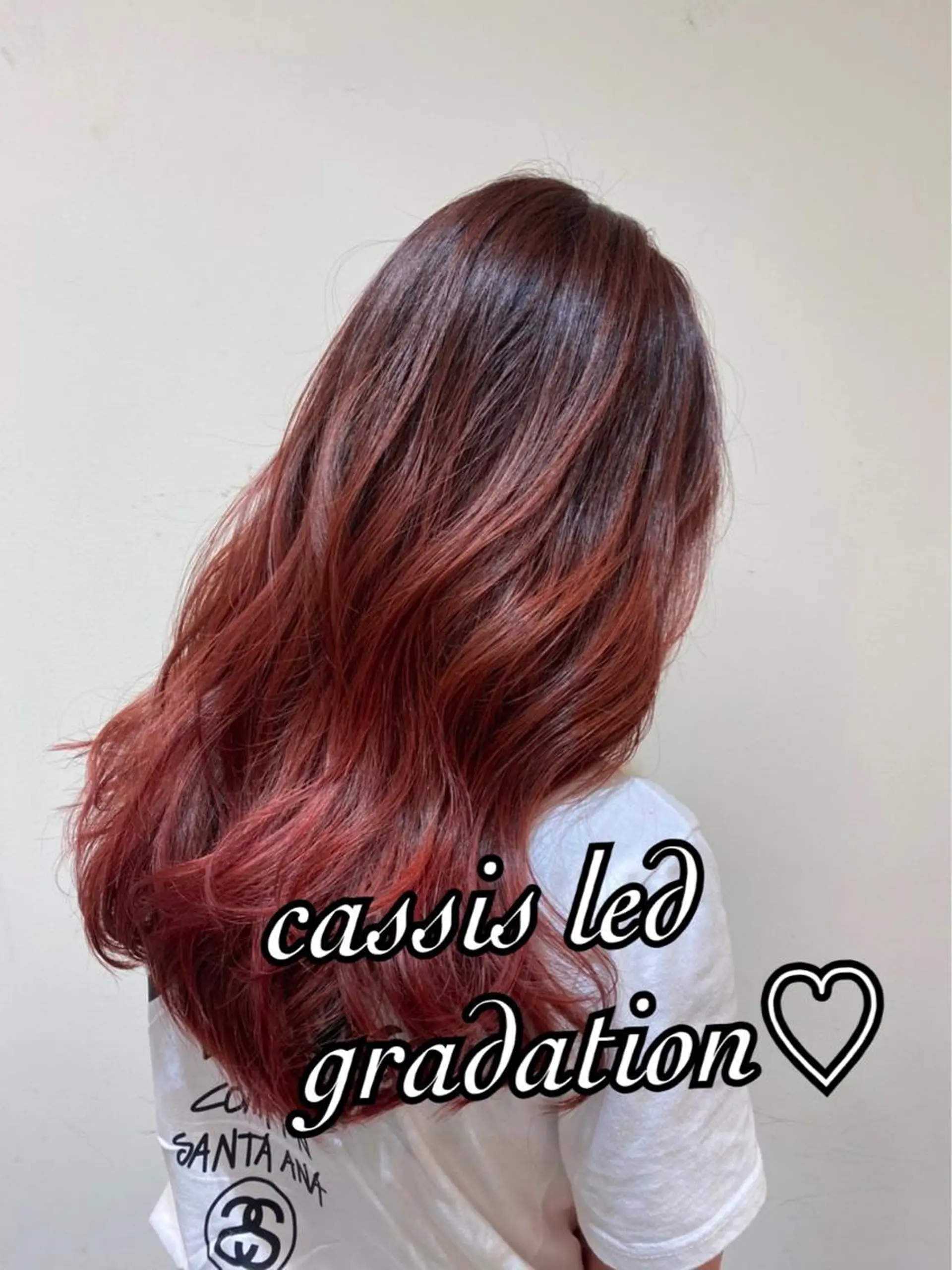 ロング カラー カシス グラデーションカラー レッドカラー Dia✂︎ 高澤優希のヘアスタイル