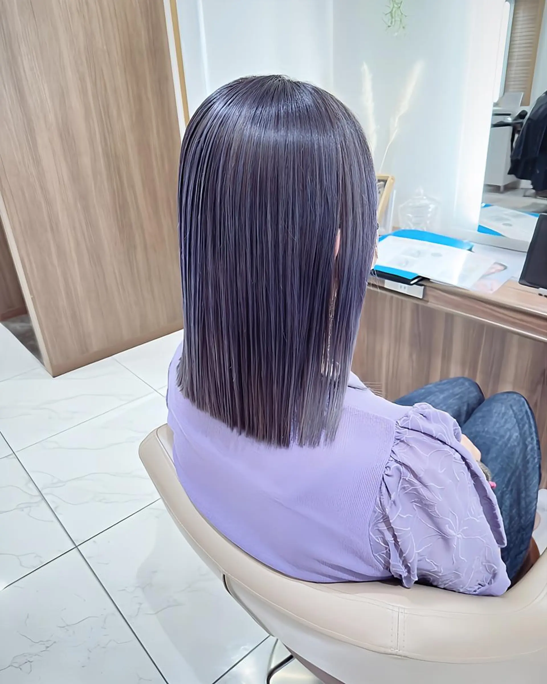 カラー セミロング ブリーチ 髪質改善 ヘアカラー 渡邊楓果／髪質改善 ブリーチ/カラーのヘアスタイル