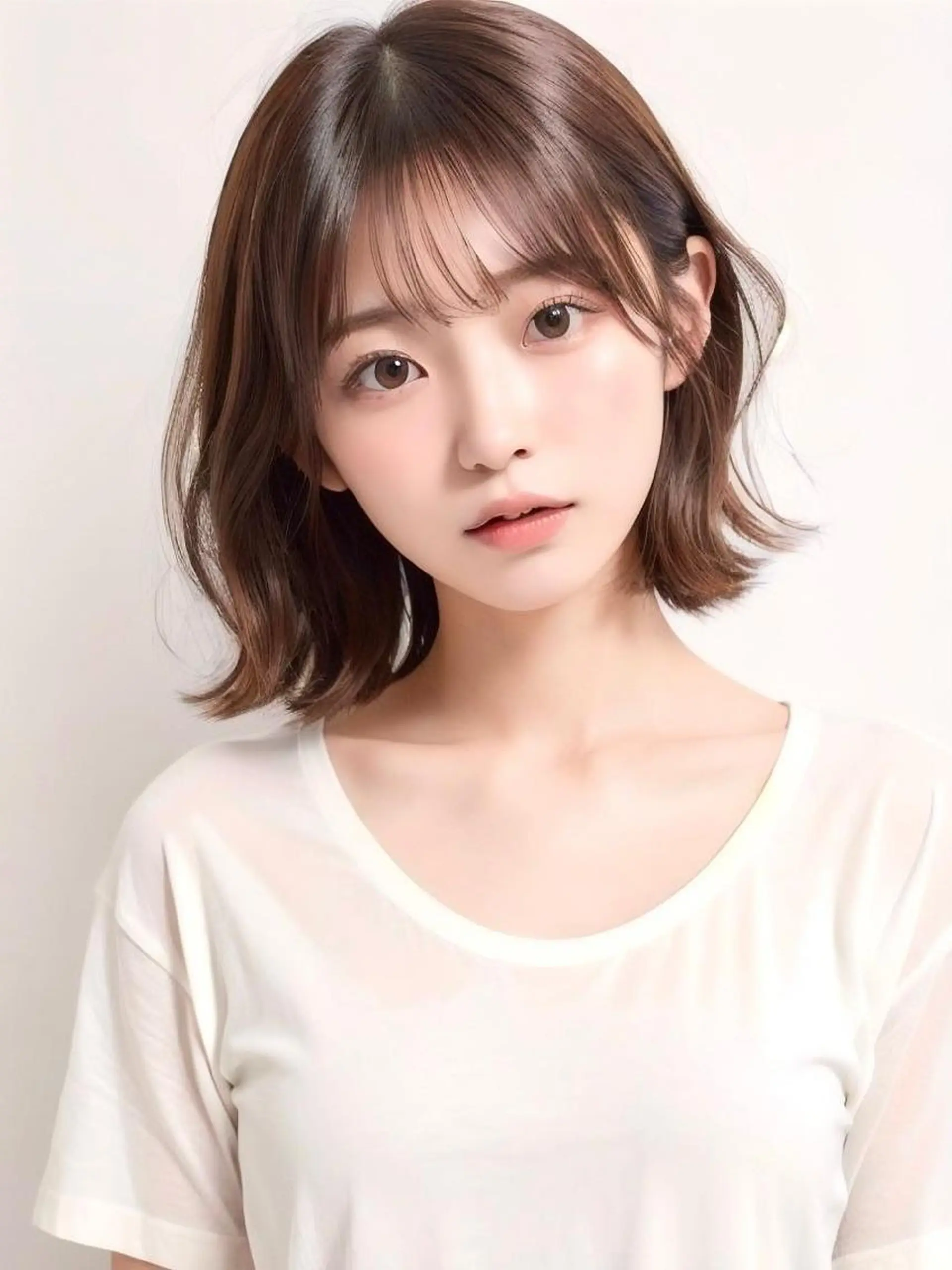 ショート カラー 岡本葵子カットモデル ┊束感マツエクのヘアスタイル