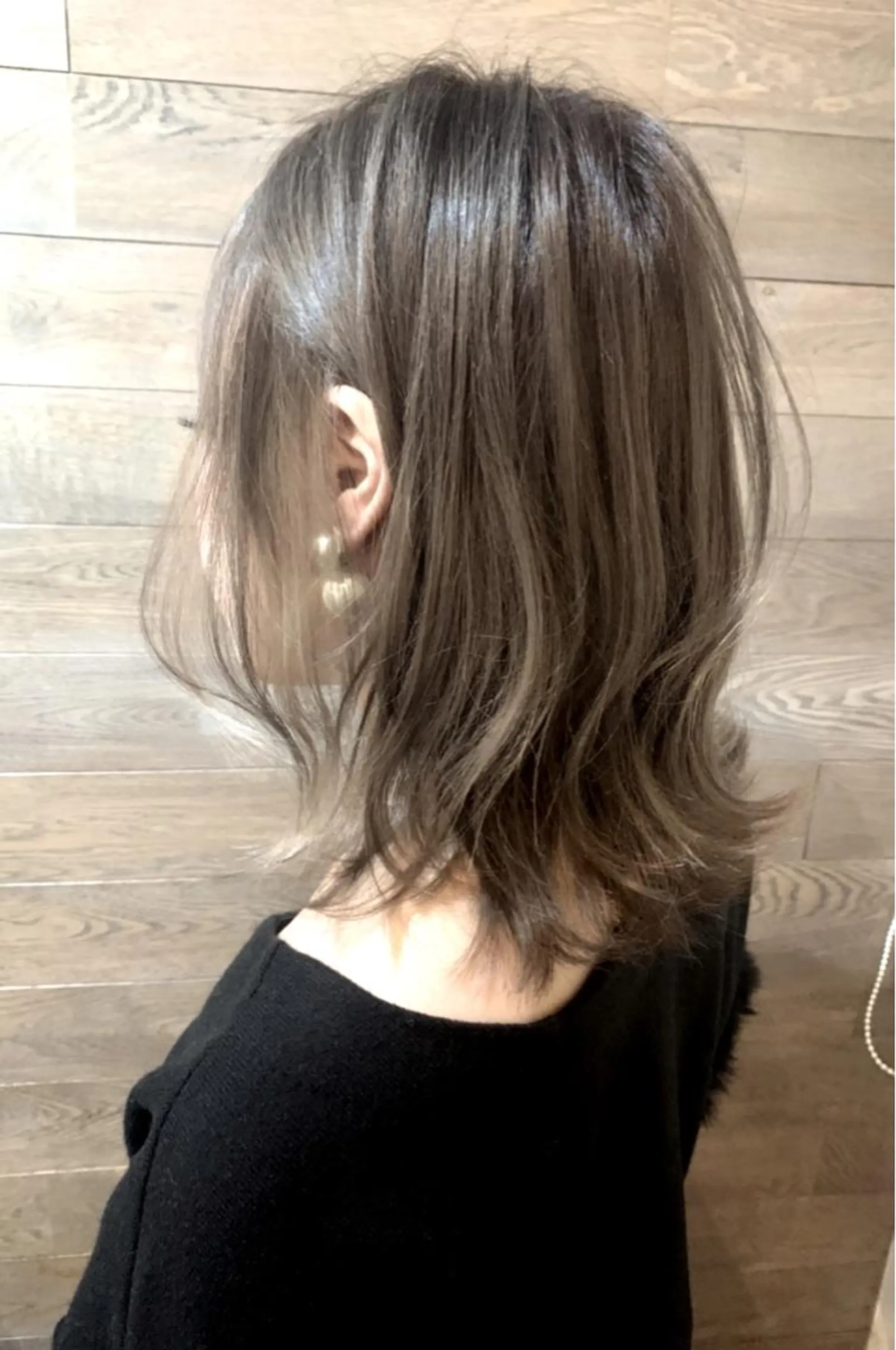 ミディアム カラー バレイヤージュ ブラウンカラー ココアブラウン デザインカラー グラデーションカラー カット ヘアカラー トリートメント 京都大人女性ショート 徒歩1分/秋山のヘアスタイル