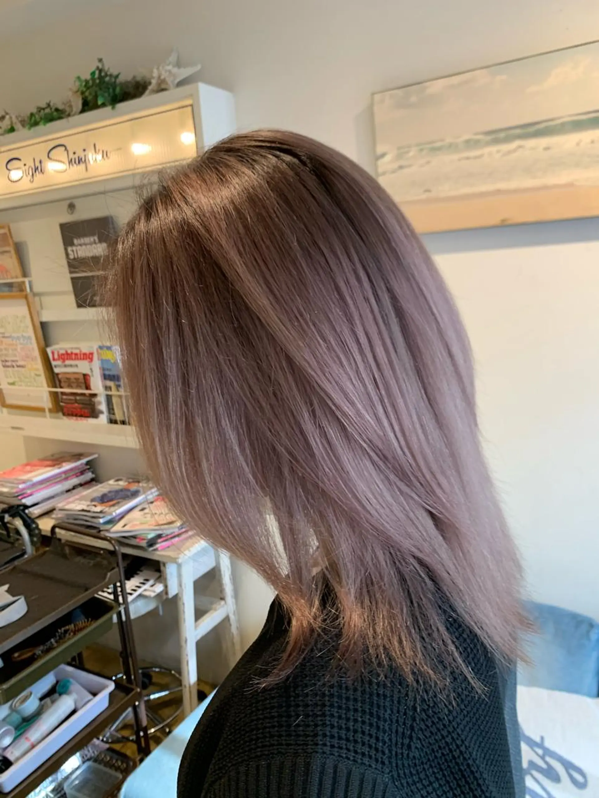 セミロング ヘアカラー トリートメント 渋谷ハイトーン/ デザインカラー阿部のヘアスタイル