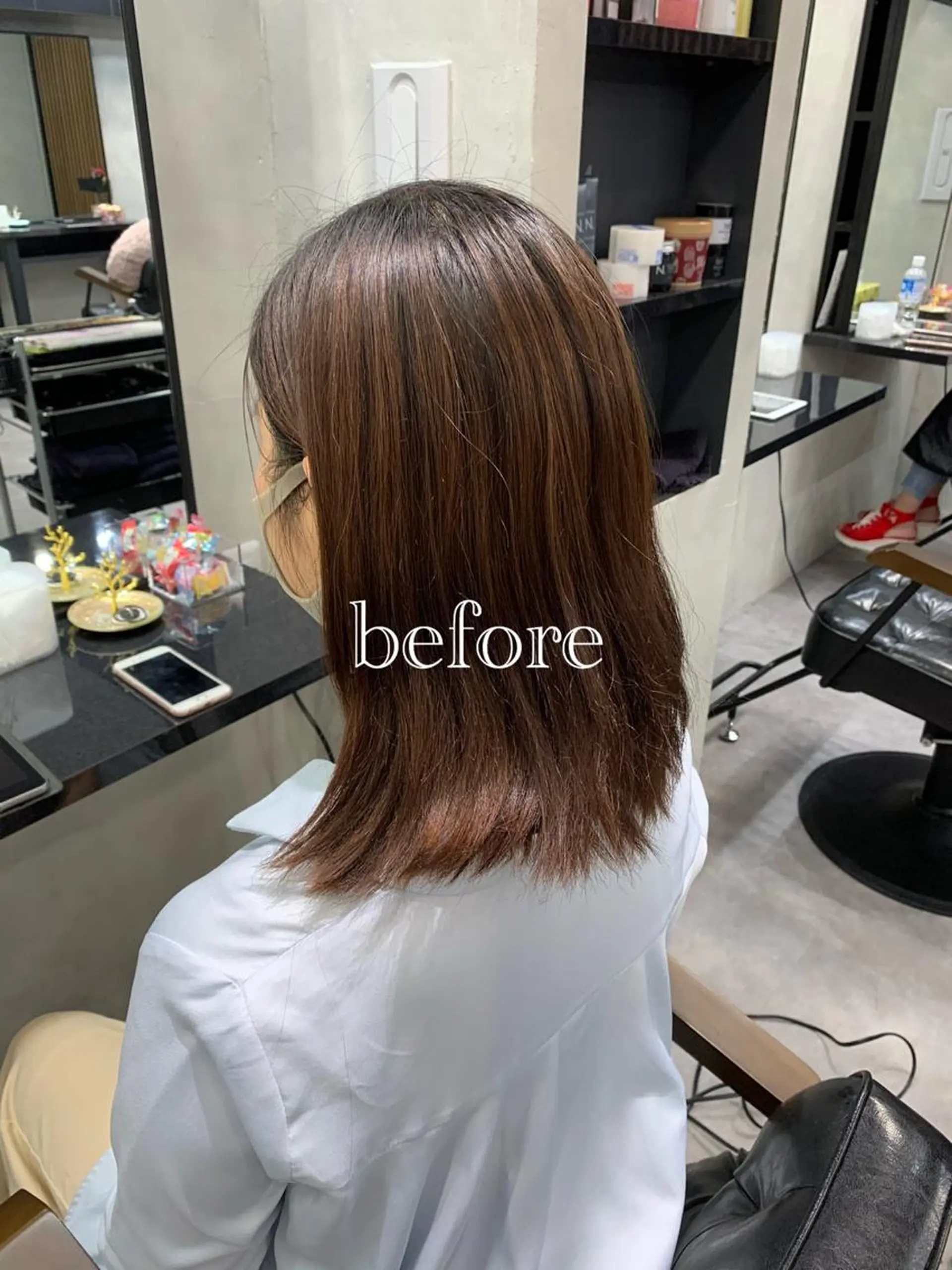 セミロング カラー 新宿/韓国レイヤー 髪質改善カラー/角所のヘアスタイル