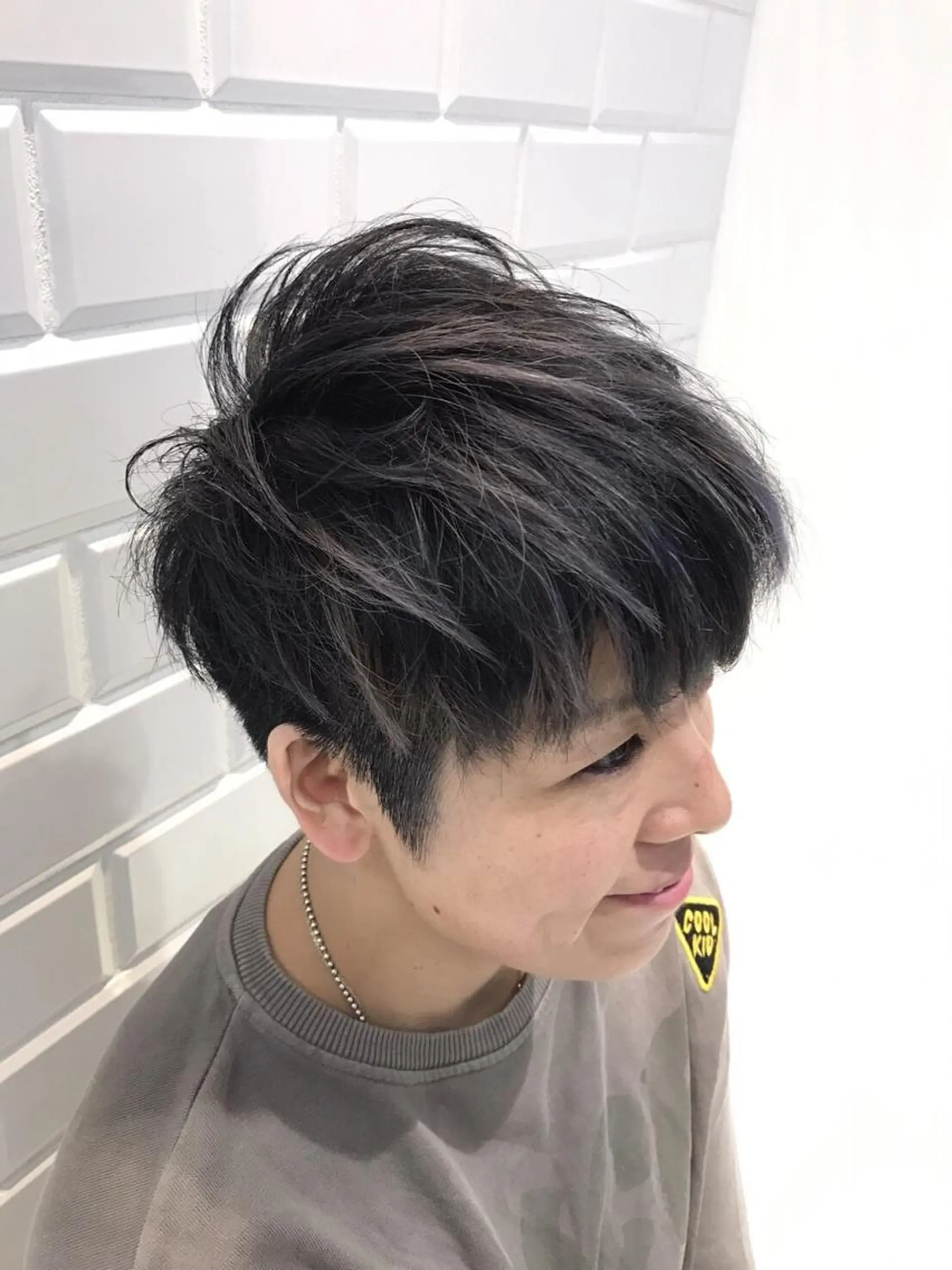 ショート カラー ダブルカラー クロスパーマ松永裕久 似合わせカットのヘアスタイル