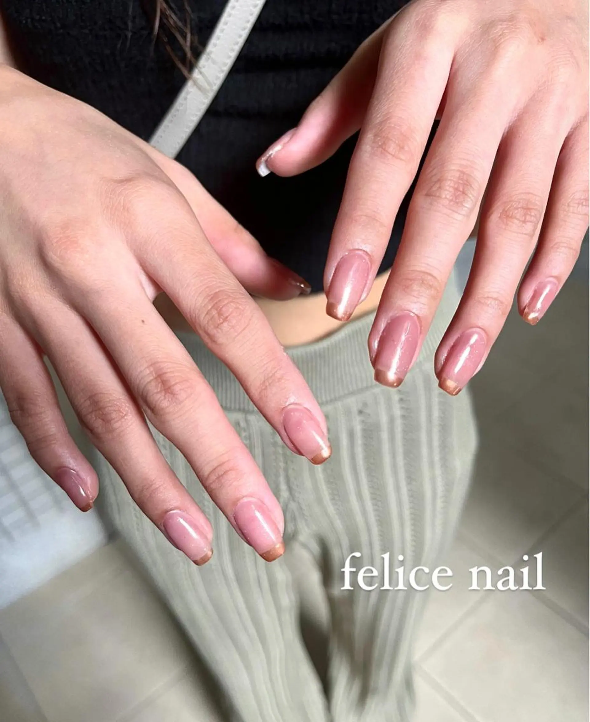 ネイル フレンチネイル ミラーネイル felice nailのネイルデザイン