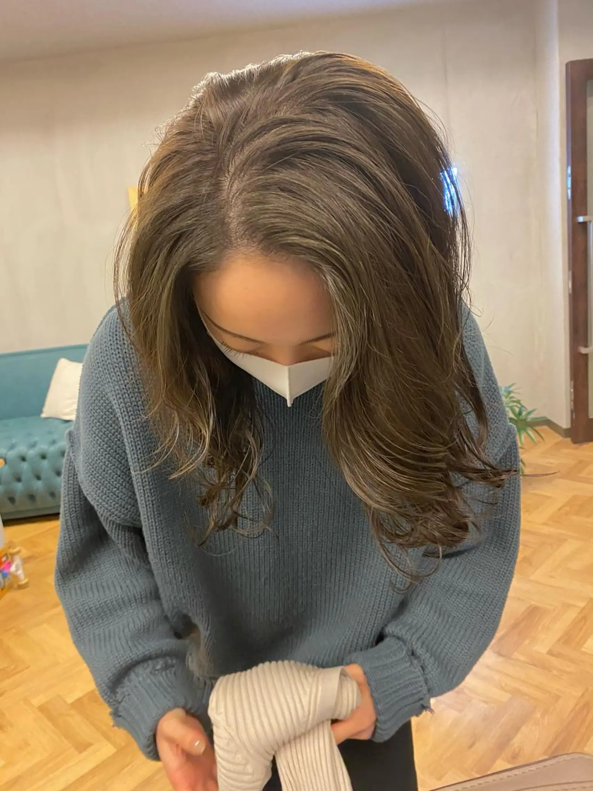 セミロング デザインカラー/ボブ ブリーチカラー/ユリのヘアスタイル