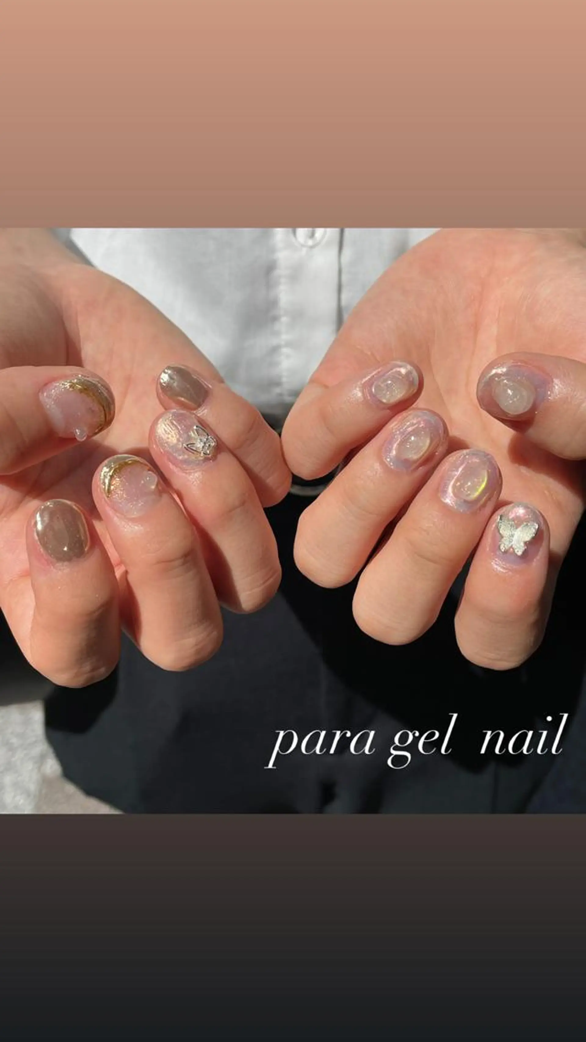 ネイル ジェルネイル パラジェル ハンドネイル 淡色ネイル 🎀moeのネイルデザイン