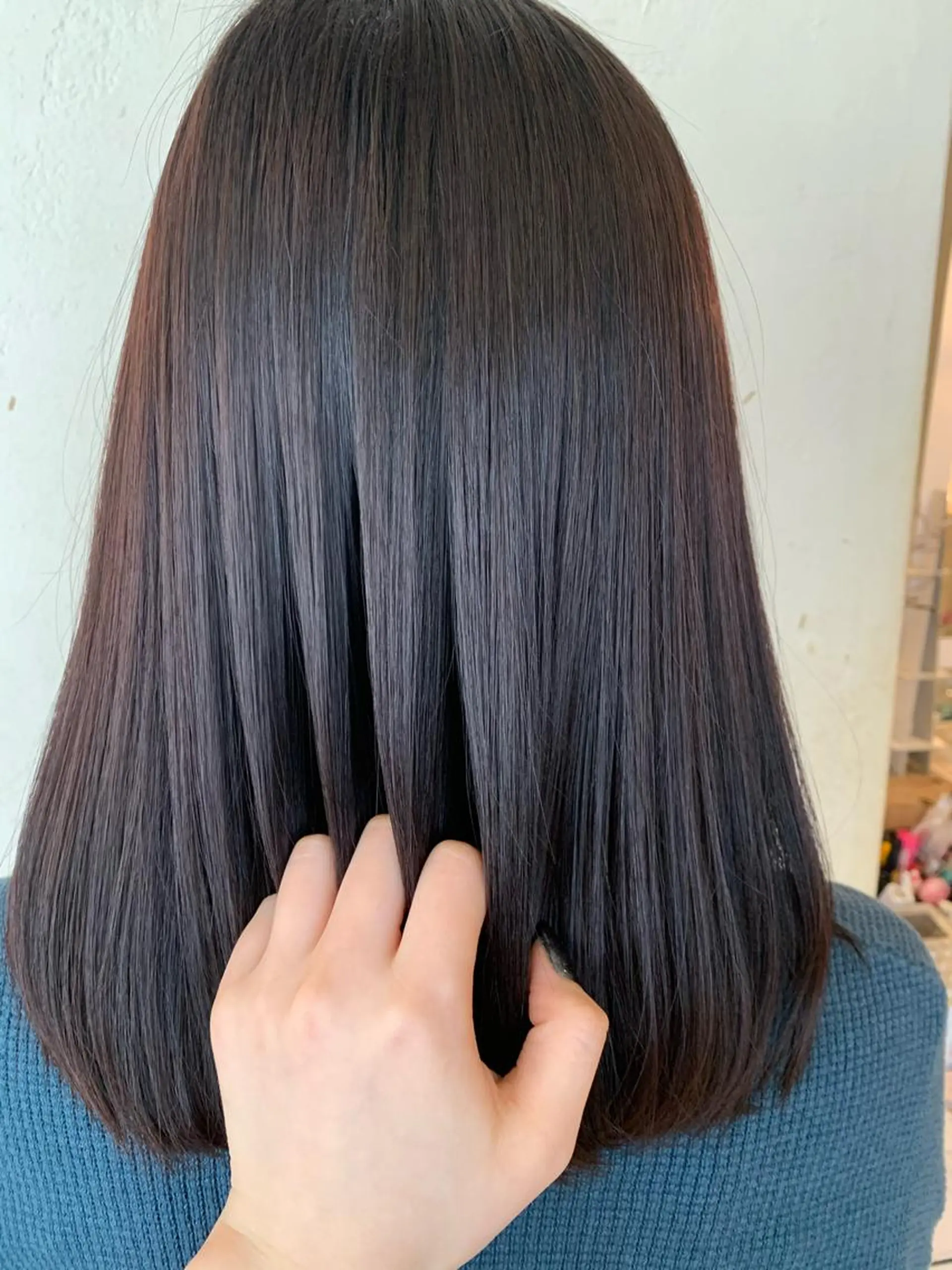 セミロング 近鉄奈良 カラー　うのさくらのヘアスタイル