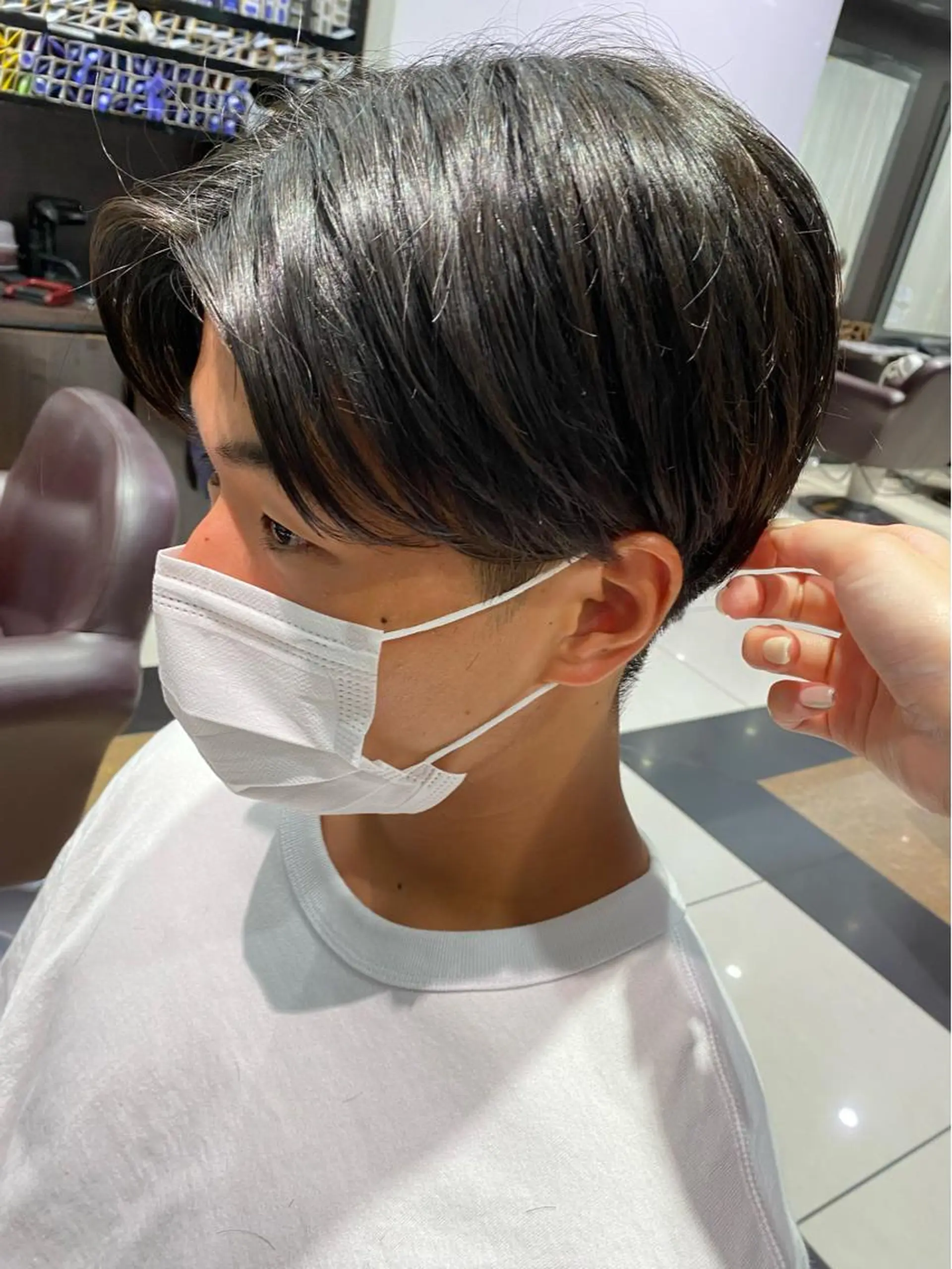 ショート メンズ センターパート カット 縮毛矯正 似合わせ提案サラ艶♡ 彩華のヘアスタイル