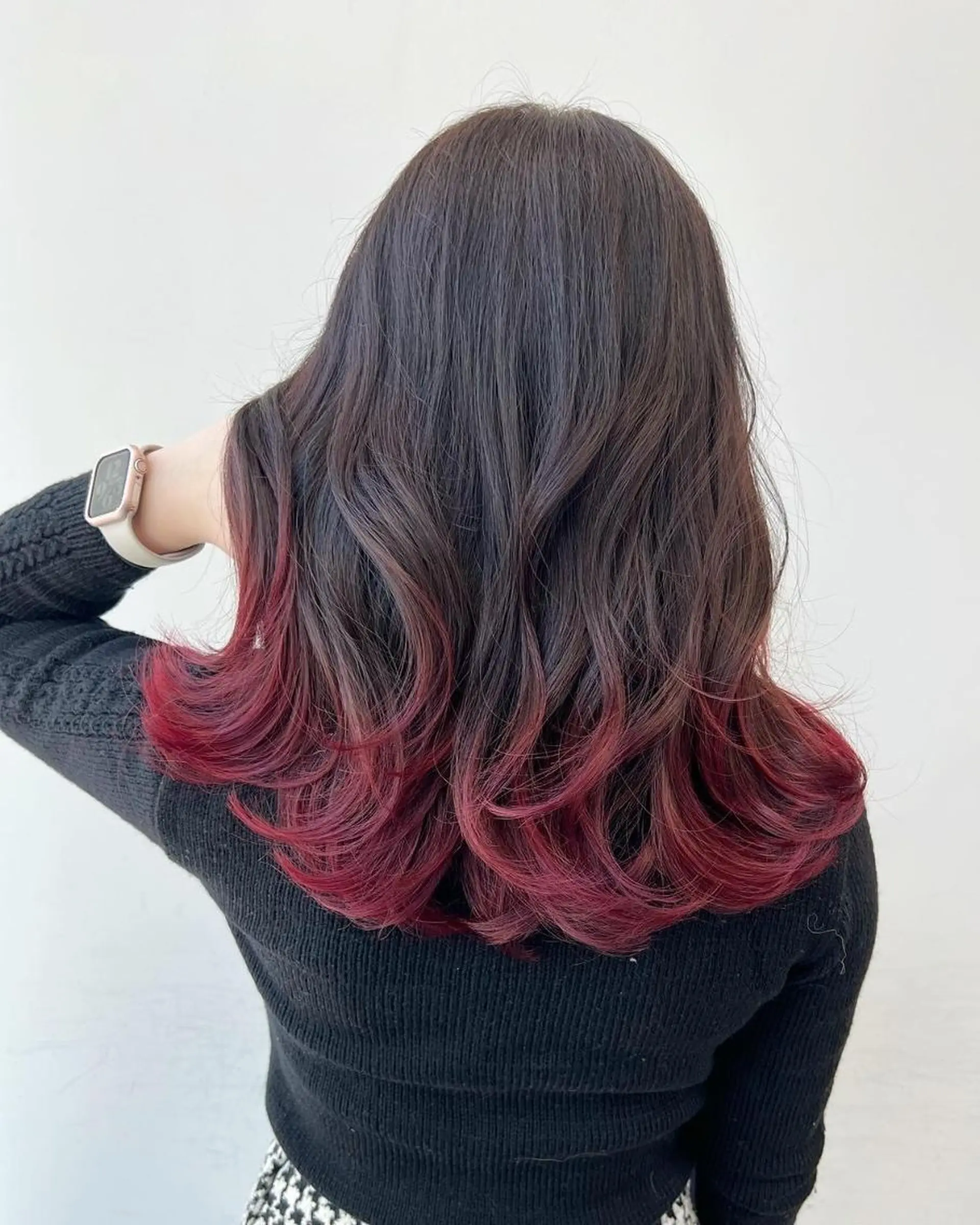 ロング ボブ ハイライト 髪質改善 韓国風ヘア レイヤーカット カット ヘアカラー 【公式】amble luxe 中野のヘアスタイル