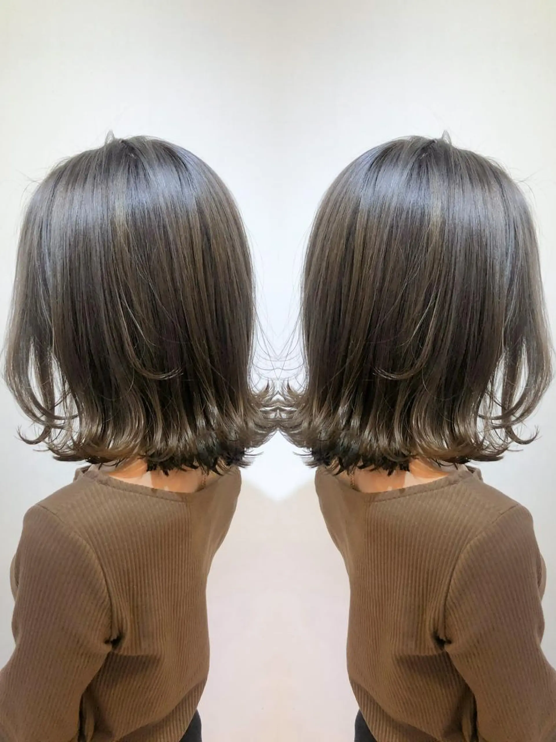 ミディアム カット ヘアカラー トリートメント 顔周りcut・ご相談 ＝新宿しずく🇰🇷のヘアスタイル