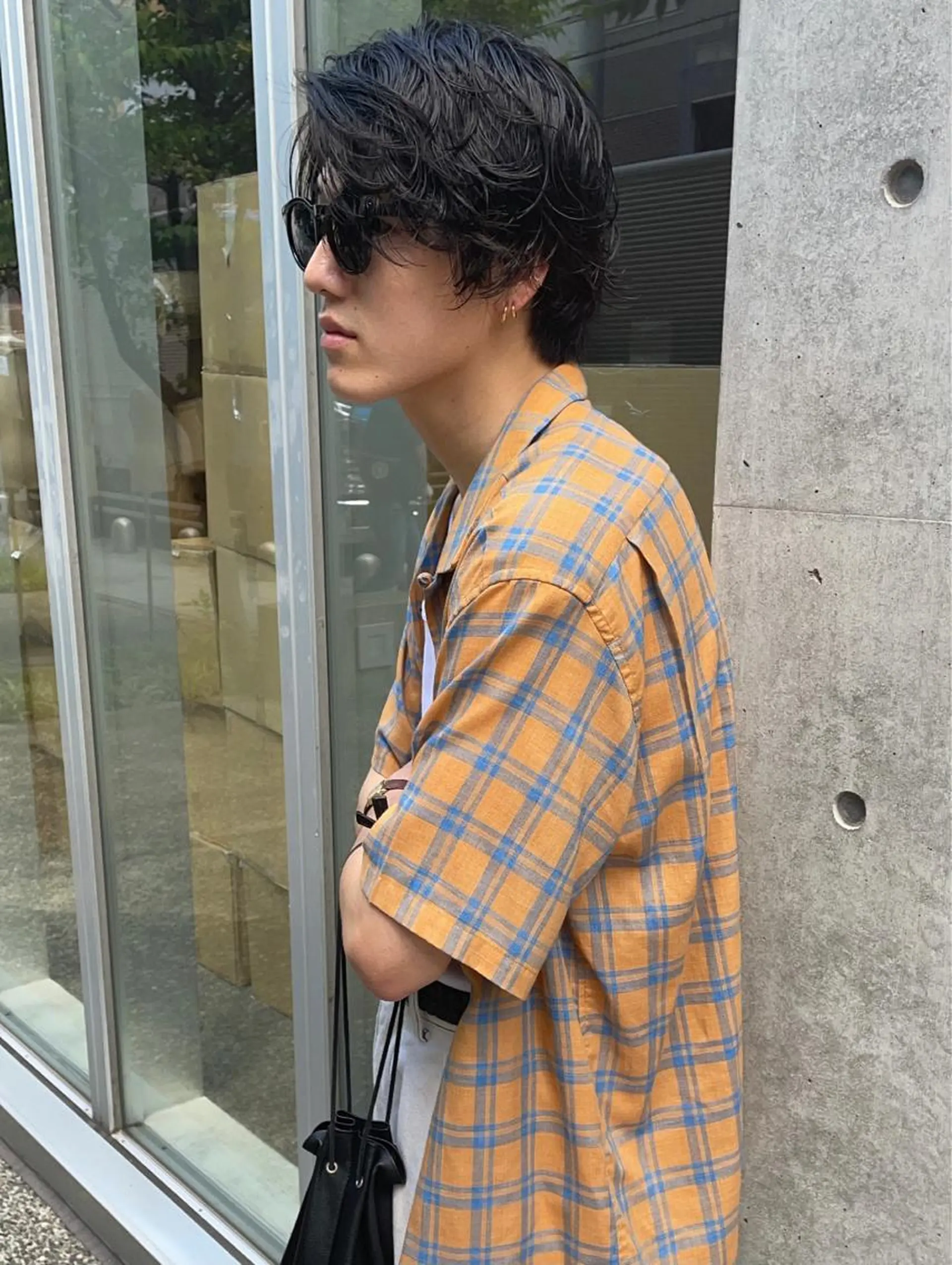 ショート パーマ メンズ 田中 碧のヘアスタイル