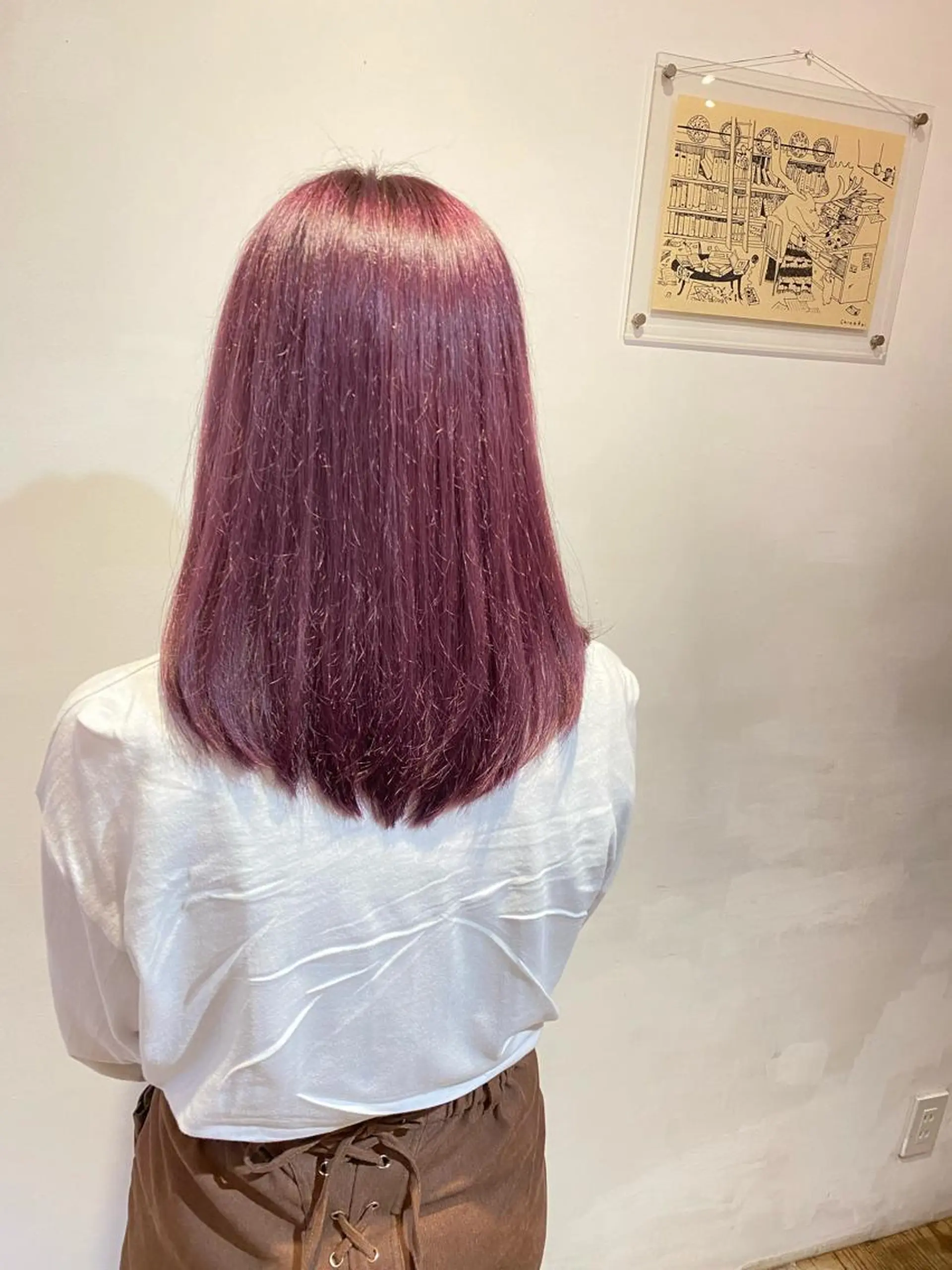 ミディアム パープルカラー ヘアカラー わかばやし ゆうこのヘアスタイル