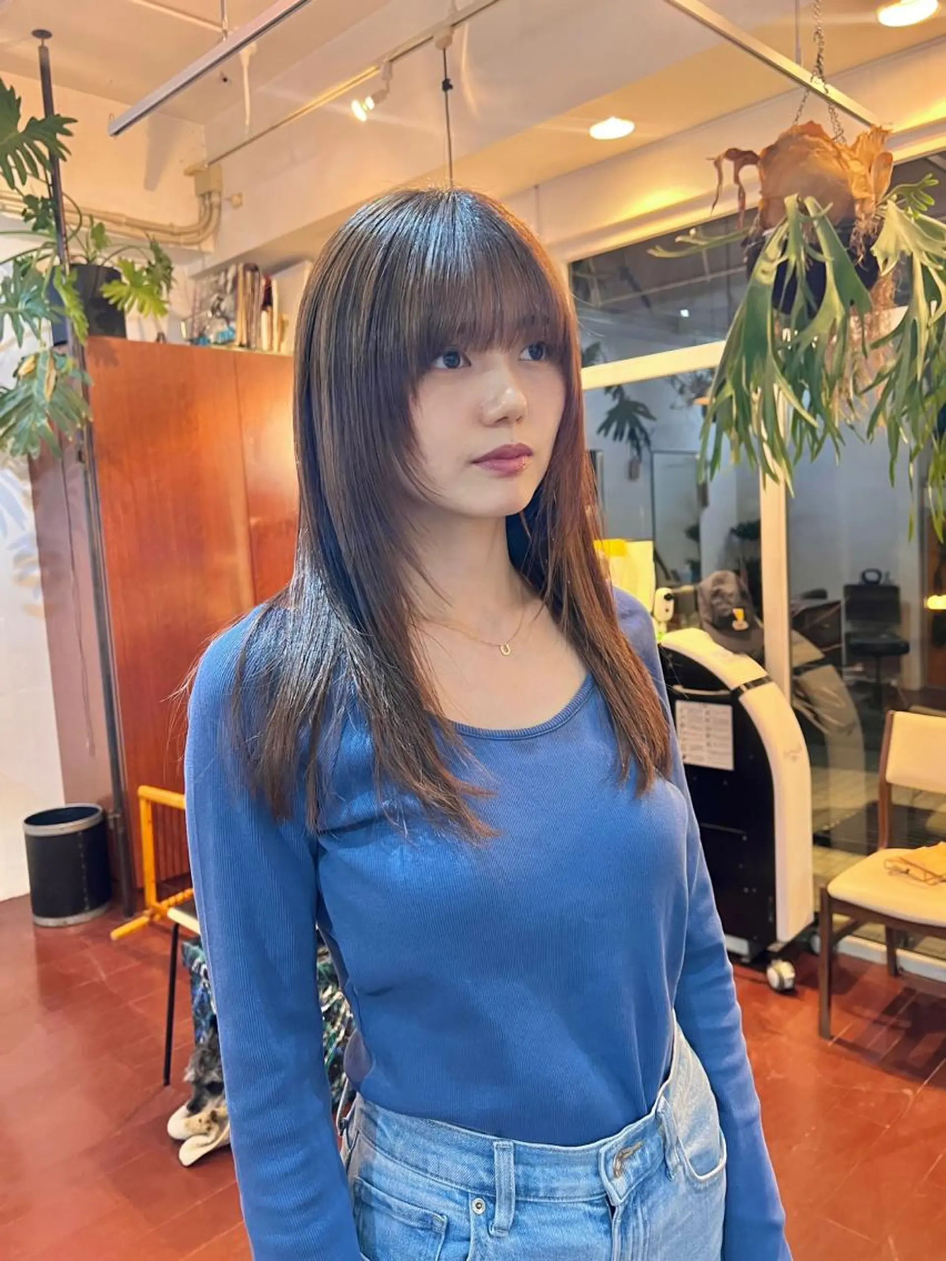 ロング カラー 髪質改善 レイヤーカット 柔らかブラウン/顔周 りレイヤー♡ユウシのヘアスタイル