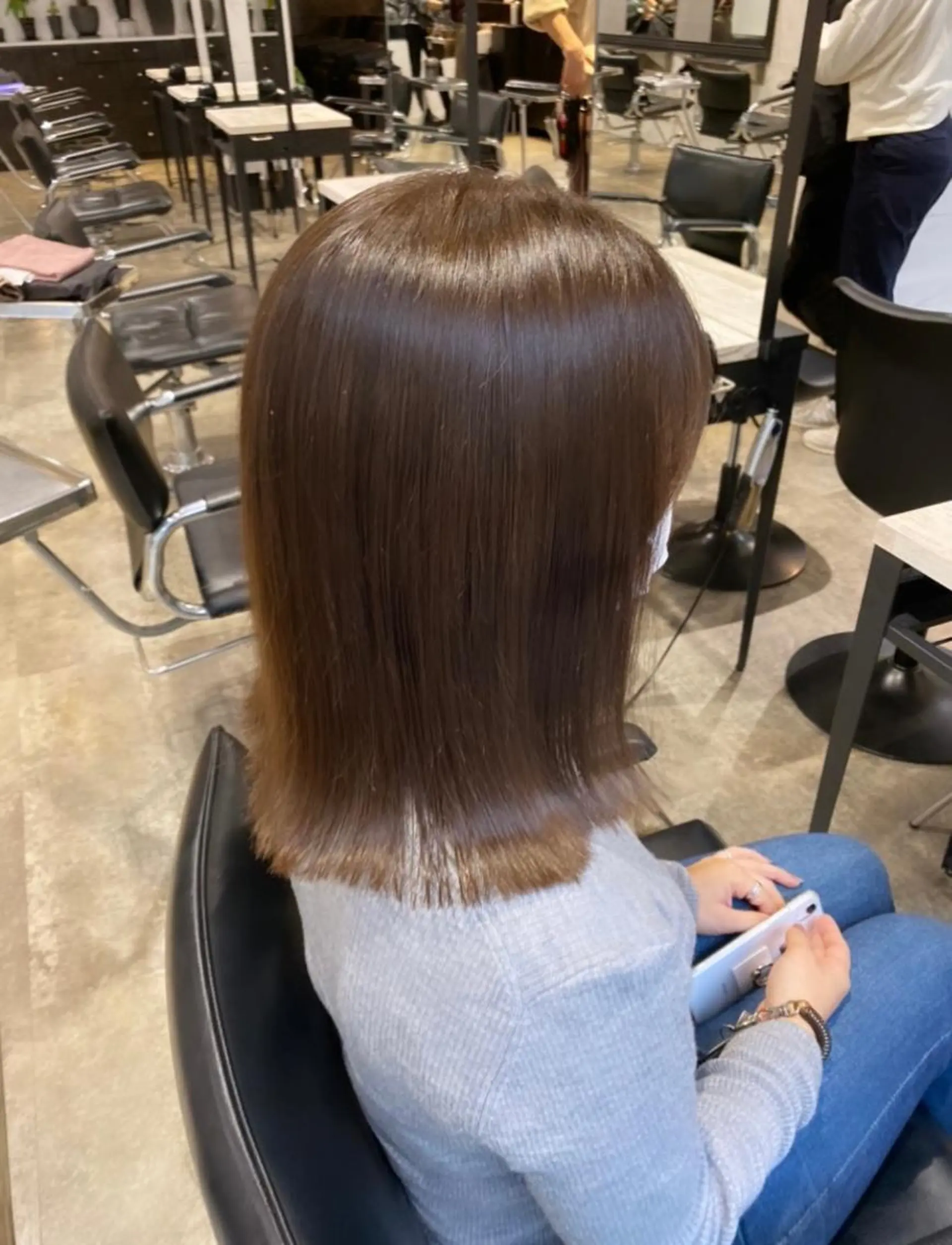 ミディアム カラー パーマ 伸ばしかけ 増子 祐太朗のヘアスタイル