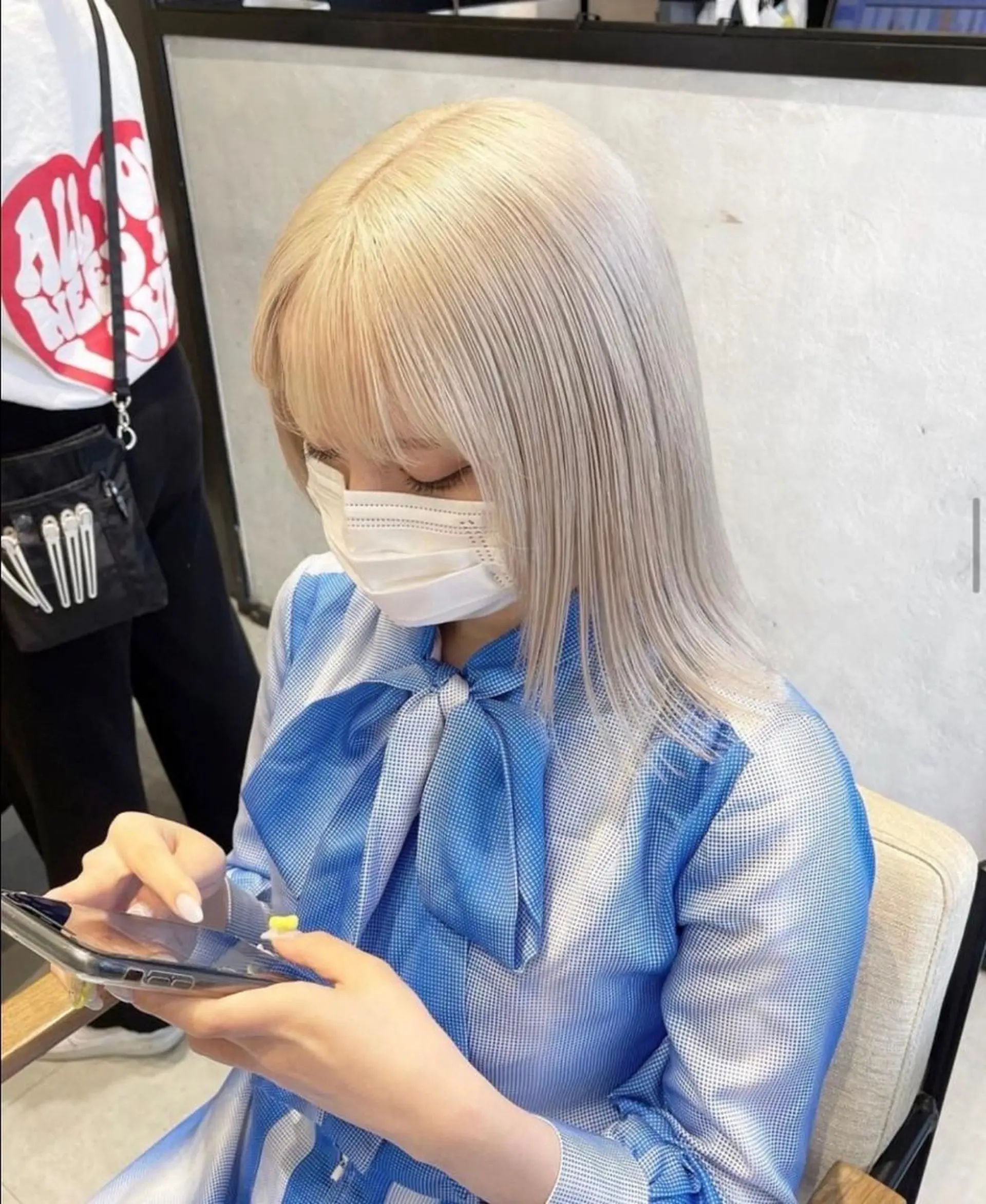 ミディアム カラー パーマ ヘアアレンジ ネイル マツエク・マツパ アイブロウ ショートボブ ミディアムパーマ バレイヤージュ ブリーチ ケアブリーチ カラー特化サロン大阪 ルービック江坂/新城のヘアスタイル