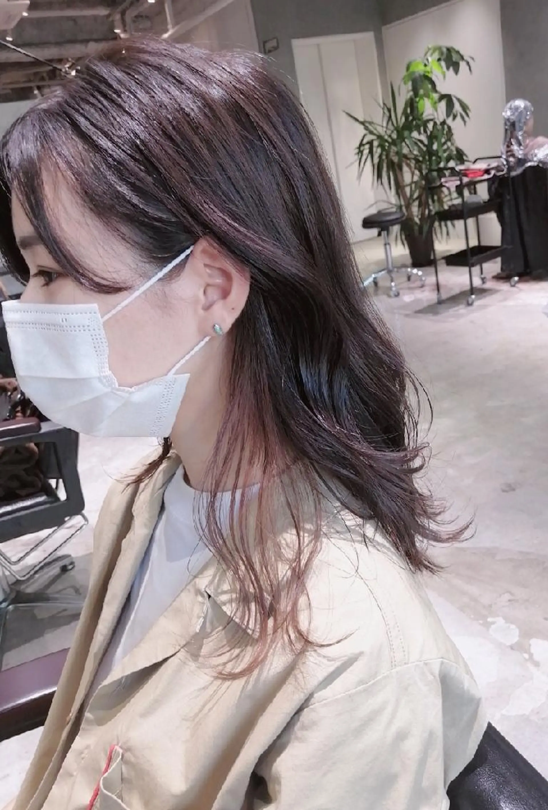 ミディアム 美髪矯正/艶カラー ボブ/栄/鐘ヶ江純也のヘアスタイル