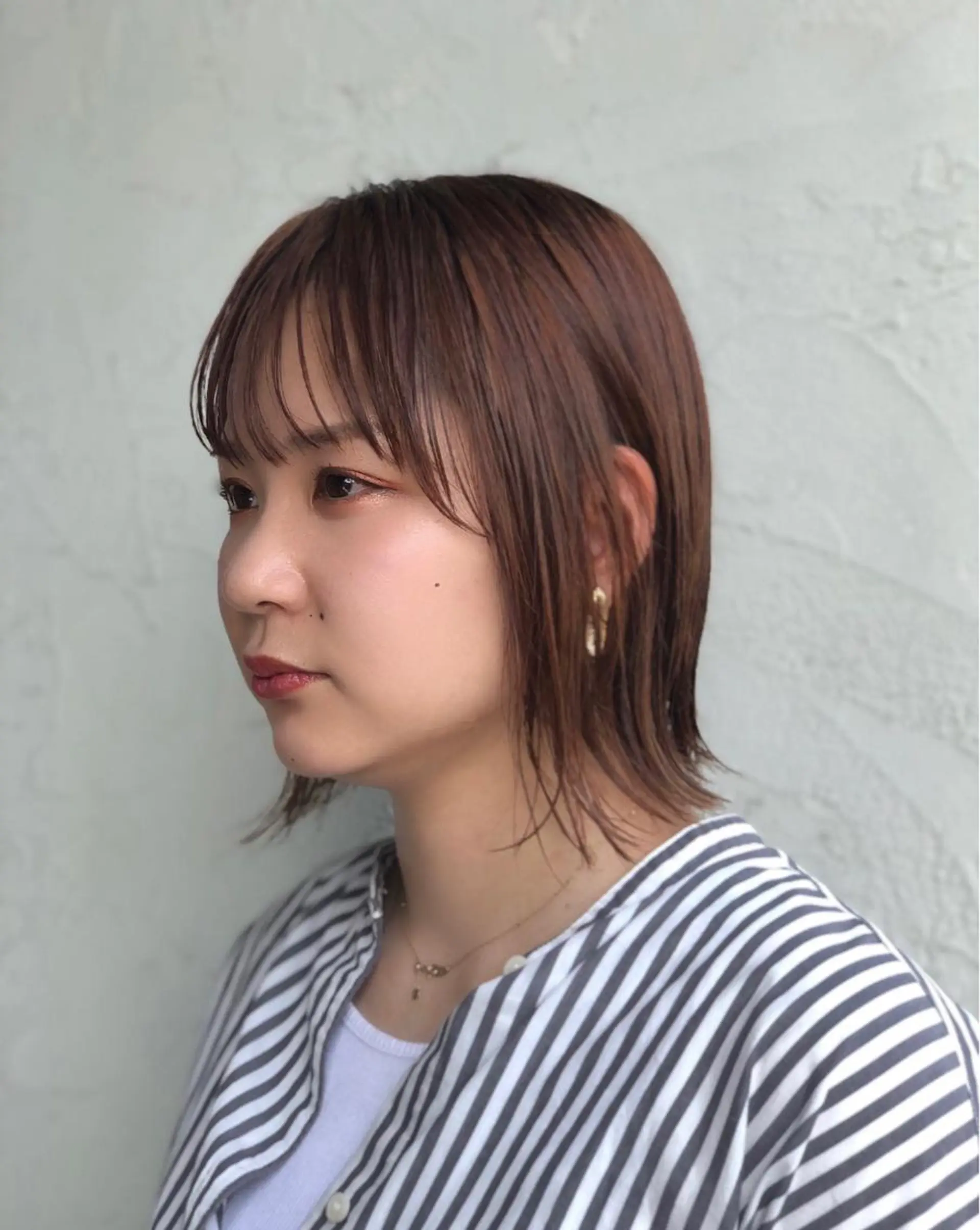 ミディアム カット ヘアカラー トリートメント 菊池 幹のヘアスタイル