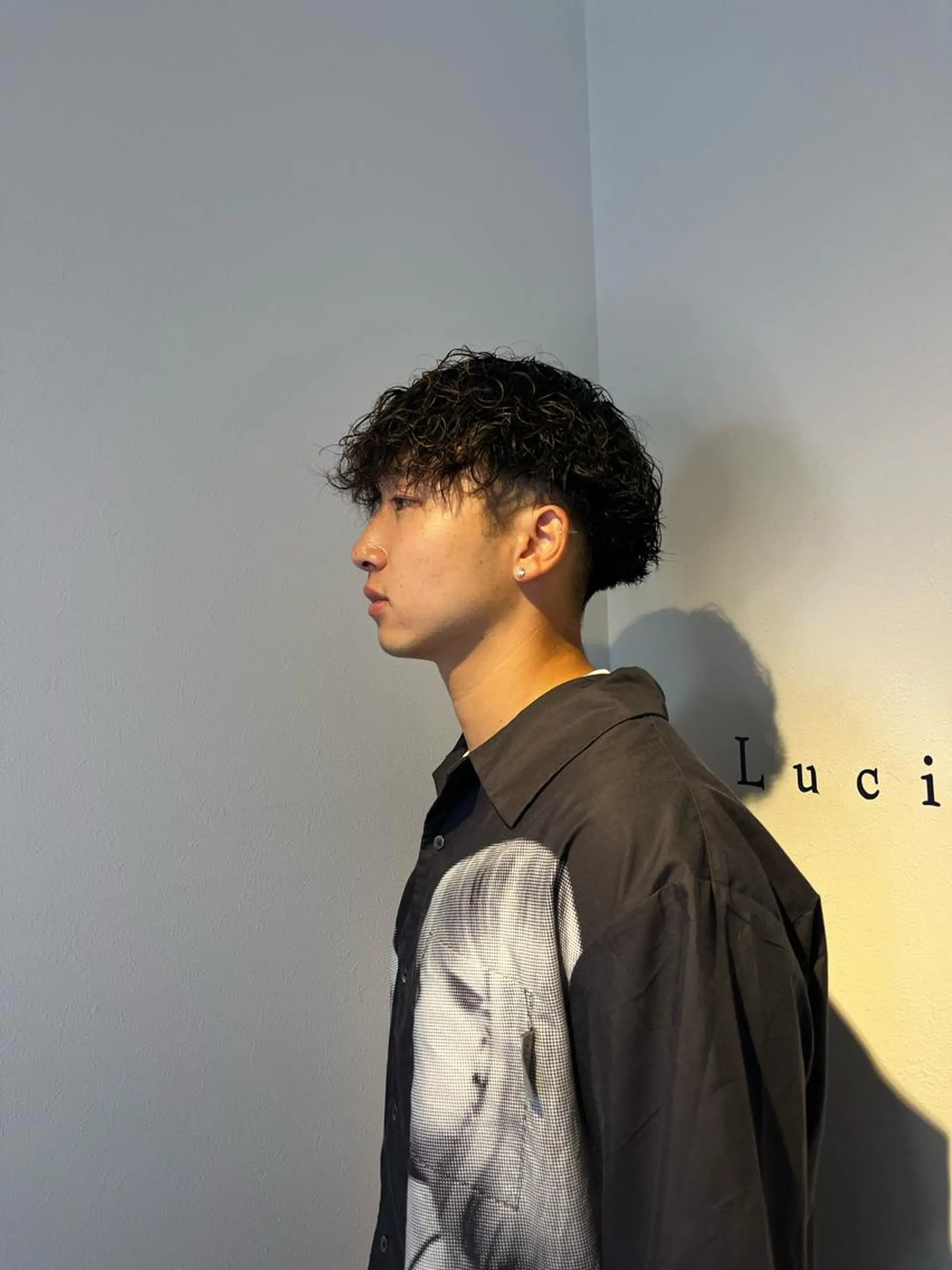 パーマ メンズ メンズパーマ 波巻きパーマ 李 泰宇のヘアスタイル