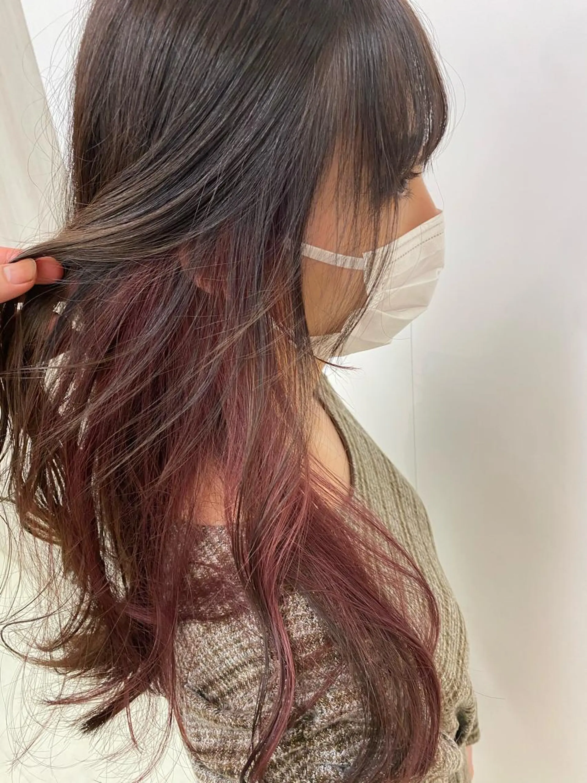 ロング カラー インナーカラー トリートメント クロスパーマ🥇韓国 ヘア🇰🇷濵田航希のヘアスタイル