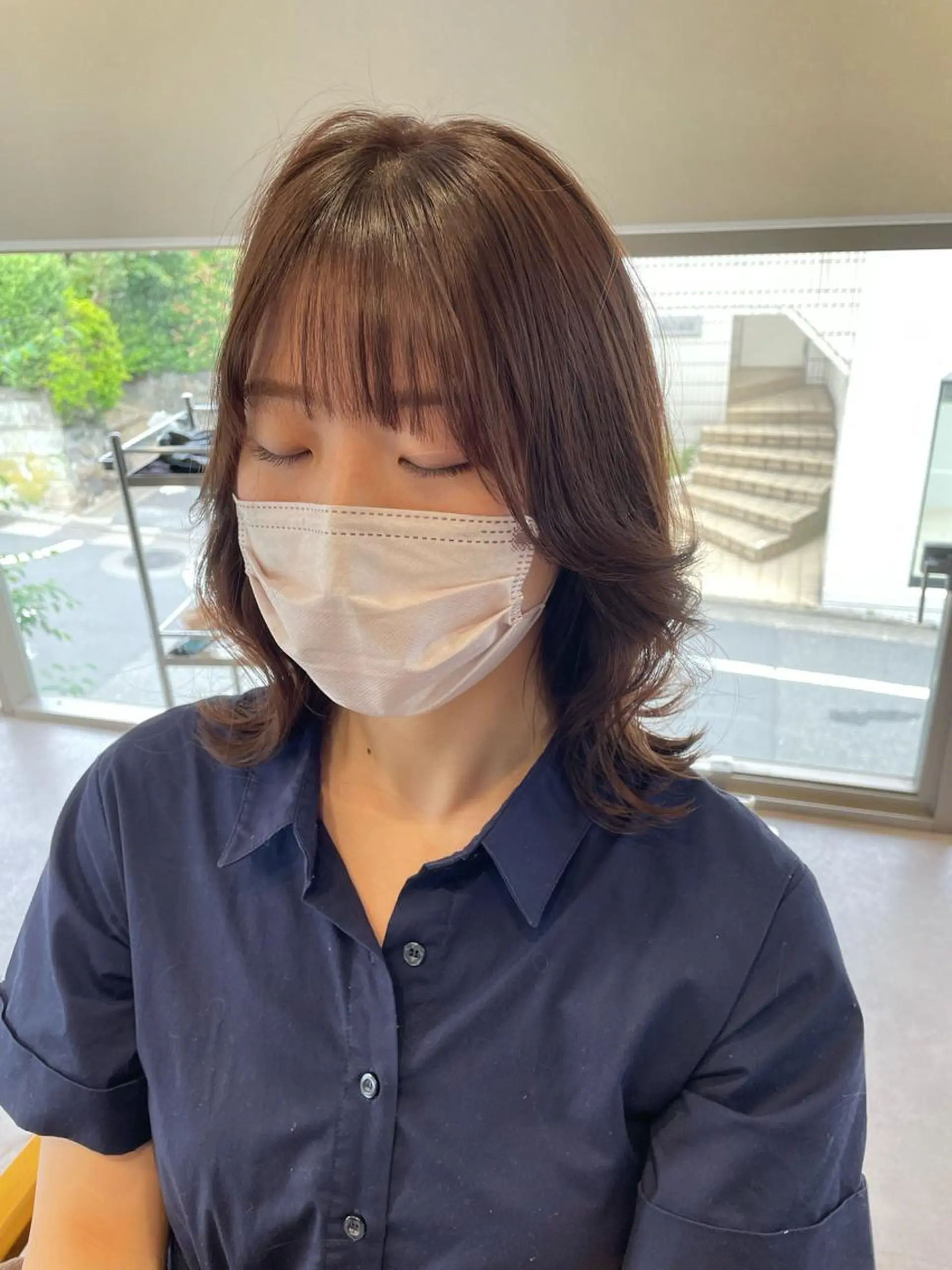 ミディアム カラー 縮毛矯正 韓国風/オシャレ /縮毛矯正/滝口琴未のヘアスタイル
