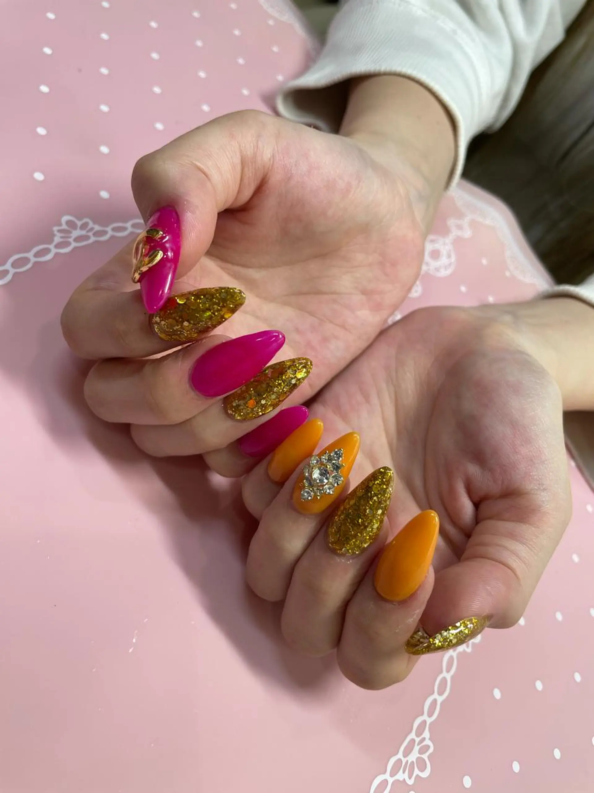 ミディアム ネイル ハンドネイル 《LB》ラブリエ Nail&eyeのマツエク・マツパデザイン
