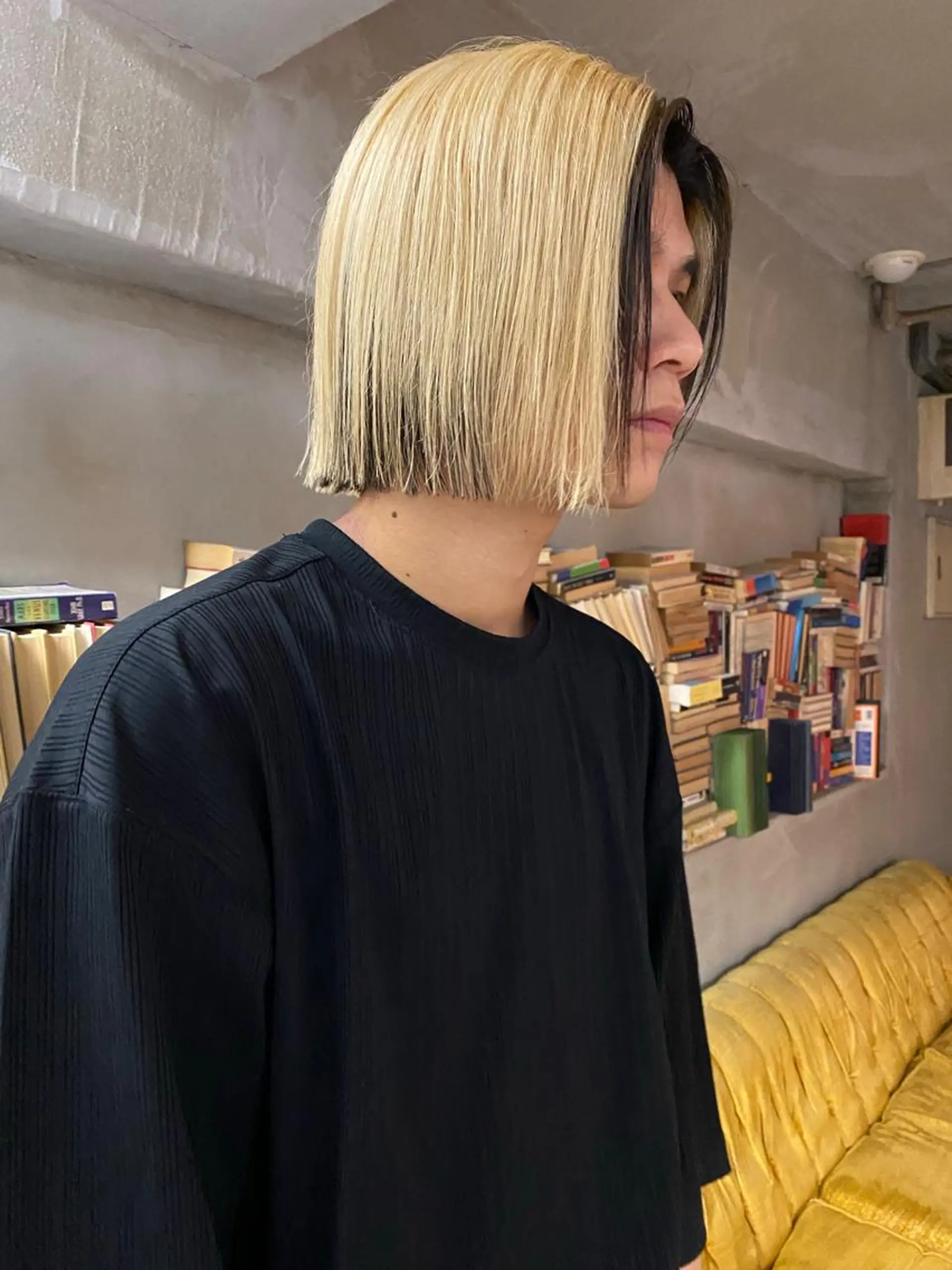 ミディアム カラー メンズ パーマ、髪質改善 カズマのヘアスタイル