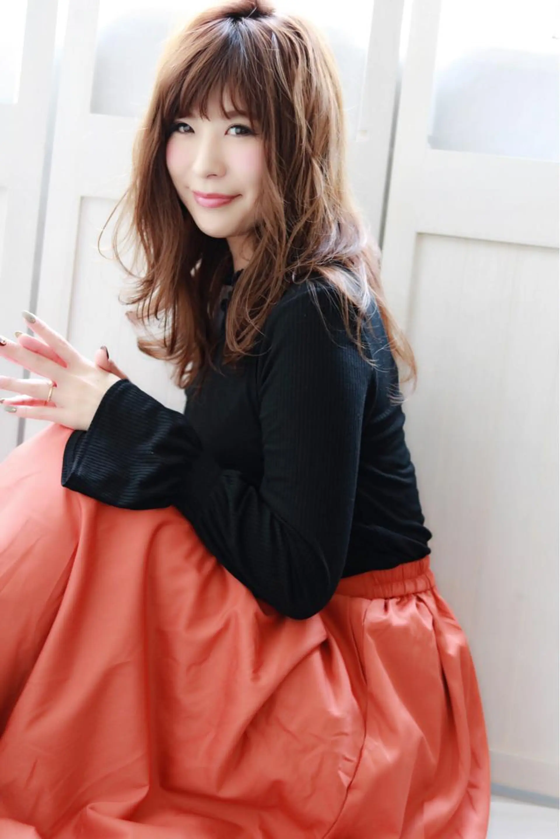 セミロング カット ヘアカラー パーマ トリートメント ほさか しんごのヘアスタイル