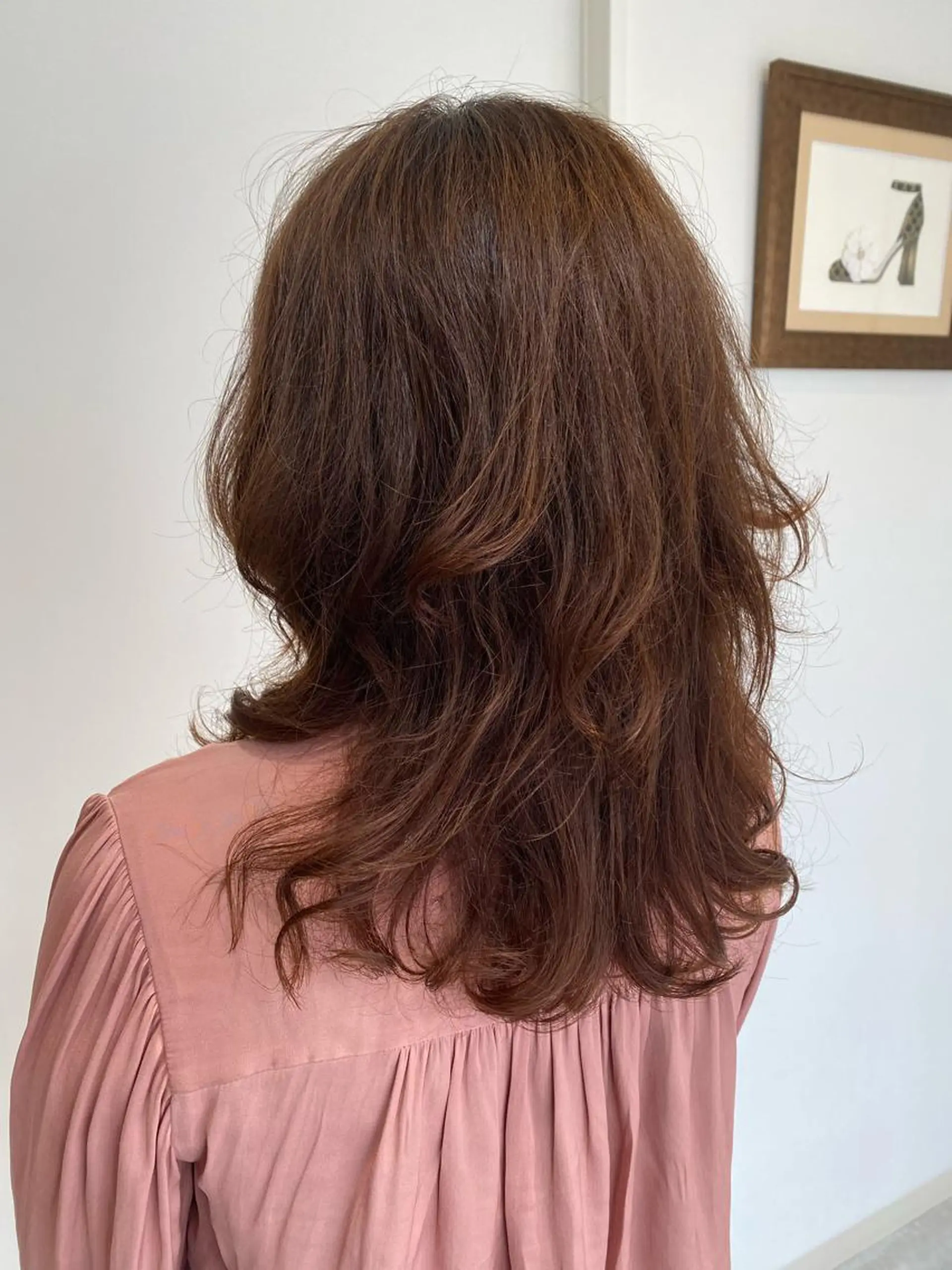 セミロング パーマ セミロングパーマ くせ毛 デジタルパーマ 柴田 久美子のヘアスタイル