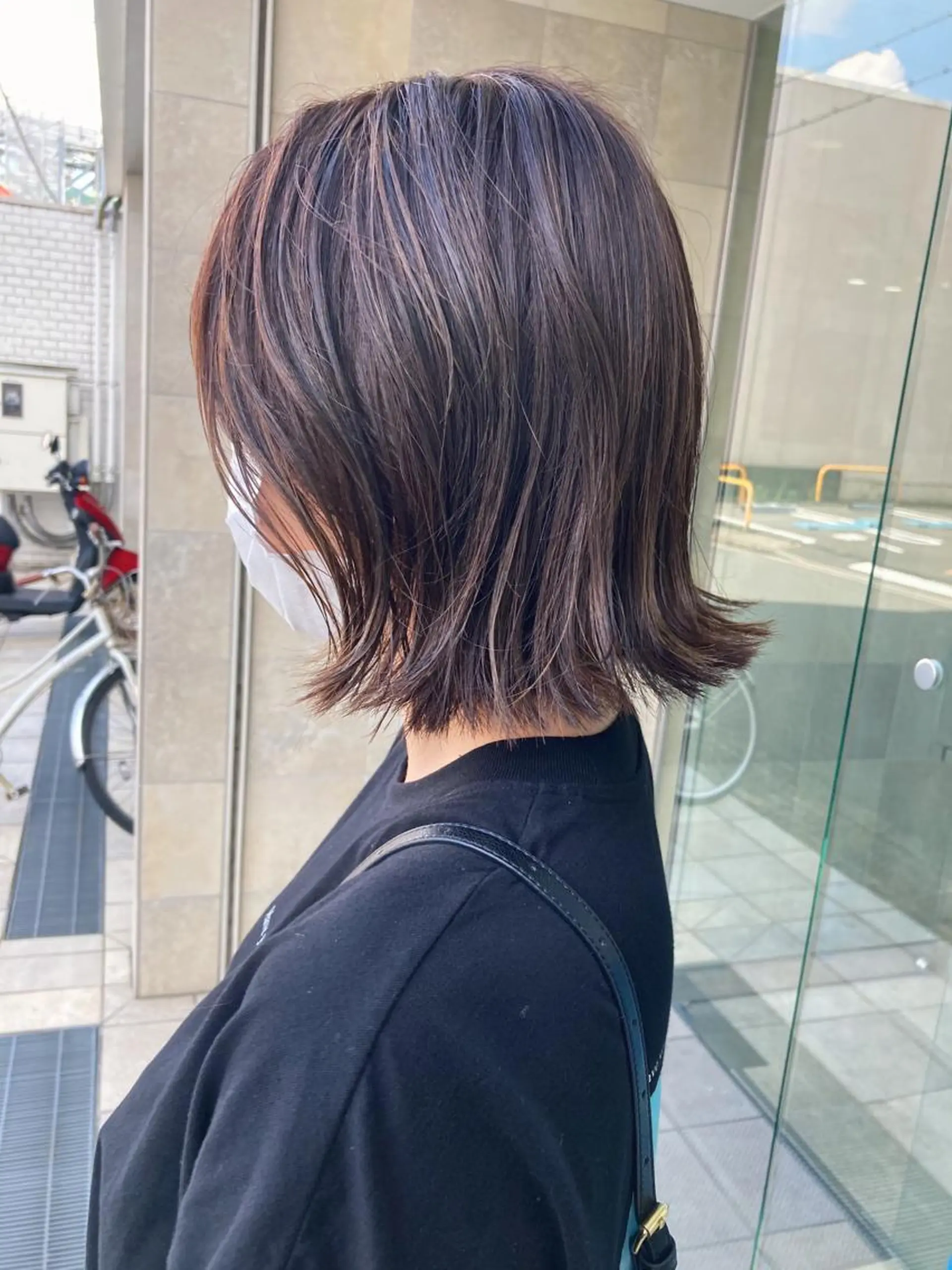 ミディアム カラー ハイライトカラー ハイライト 田中 あかねのヘアスタイル