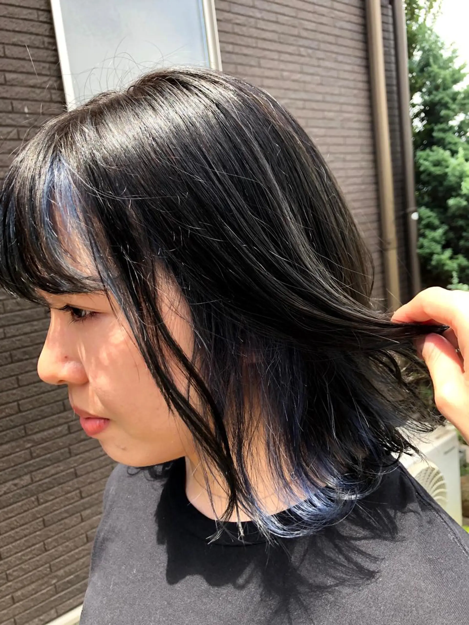 ミディアム カラー ミストバング  フェイスフレーミング 田中 真理のヘアスタイル
