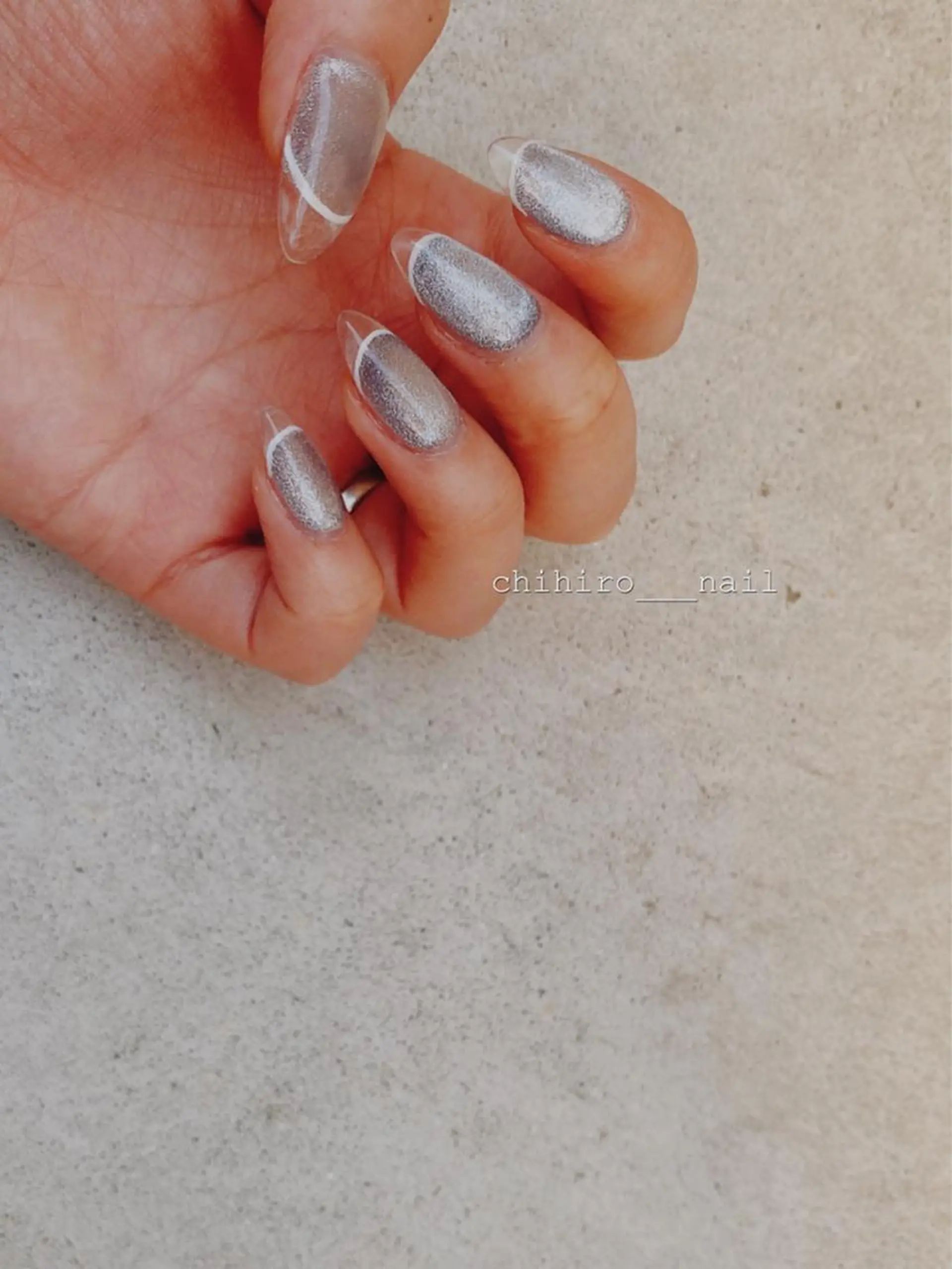 ロング カラー ネイル アートネイル フレンチネイル ジェルネイル 氷ネイル・うるうるネイル マグネットネイル ハンドネイル chihiro 小路ネイルのネイルデザイン