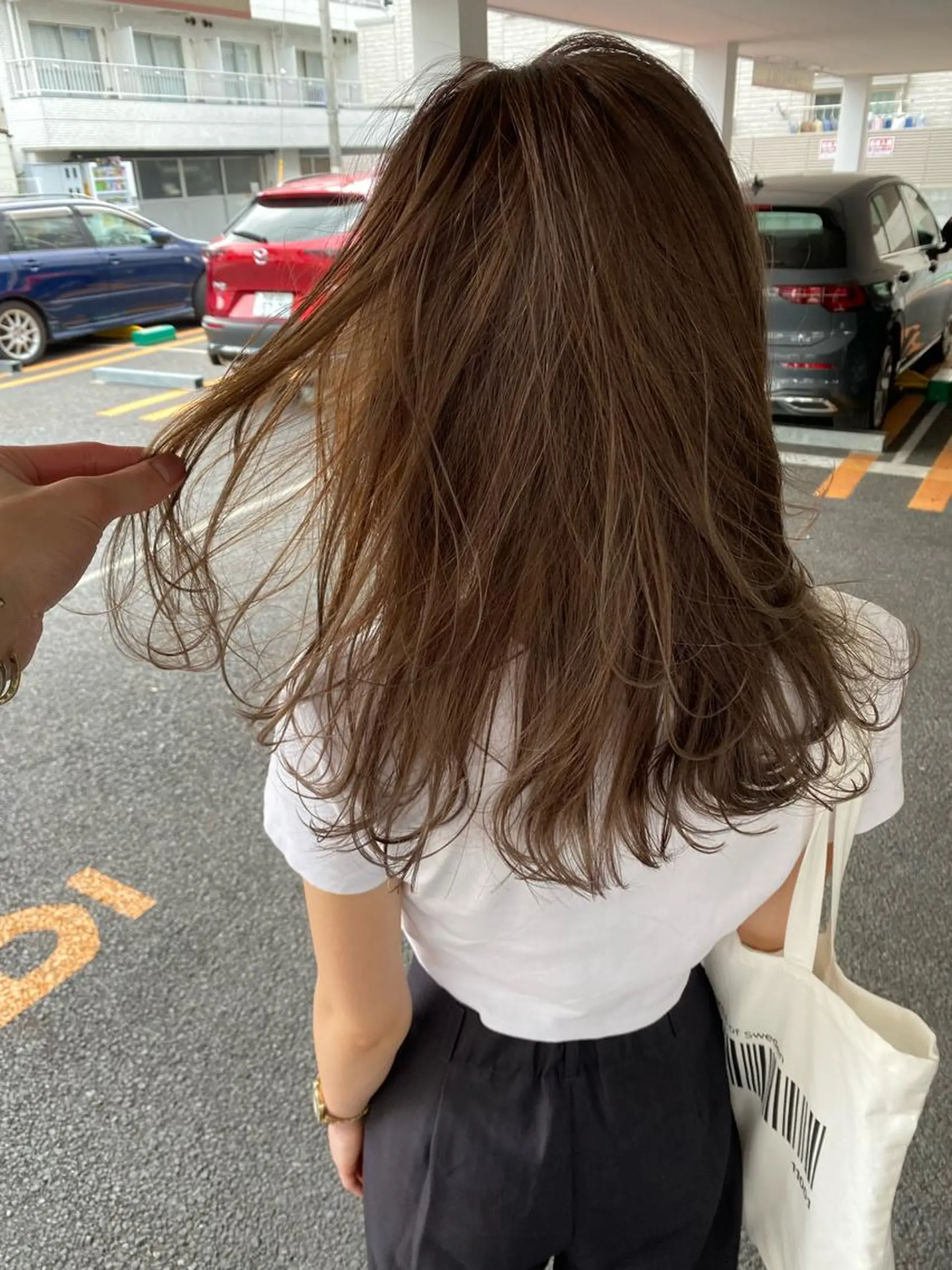 セミロング ヘアカラー amie三宮 NAKANOのヘアスタイル