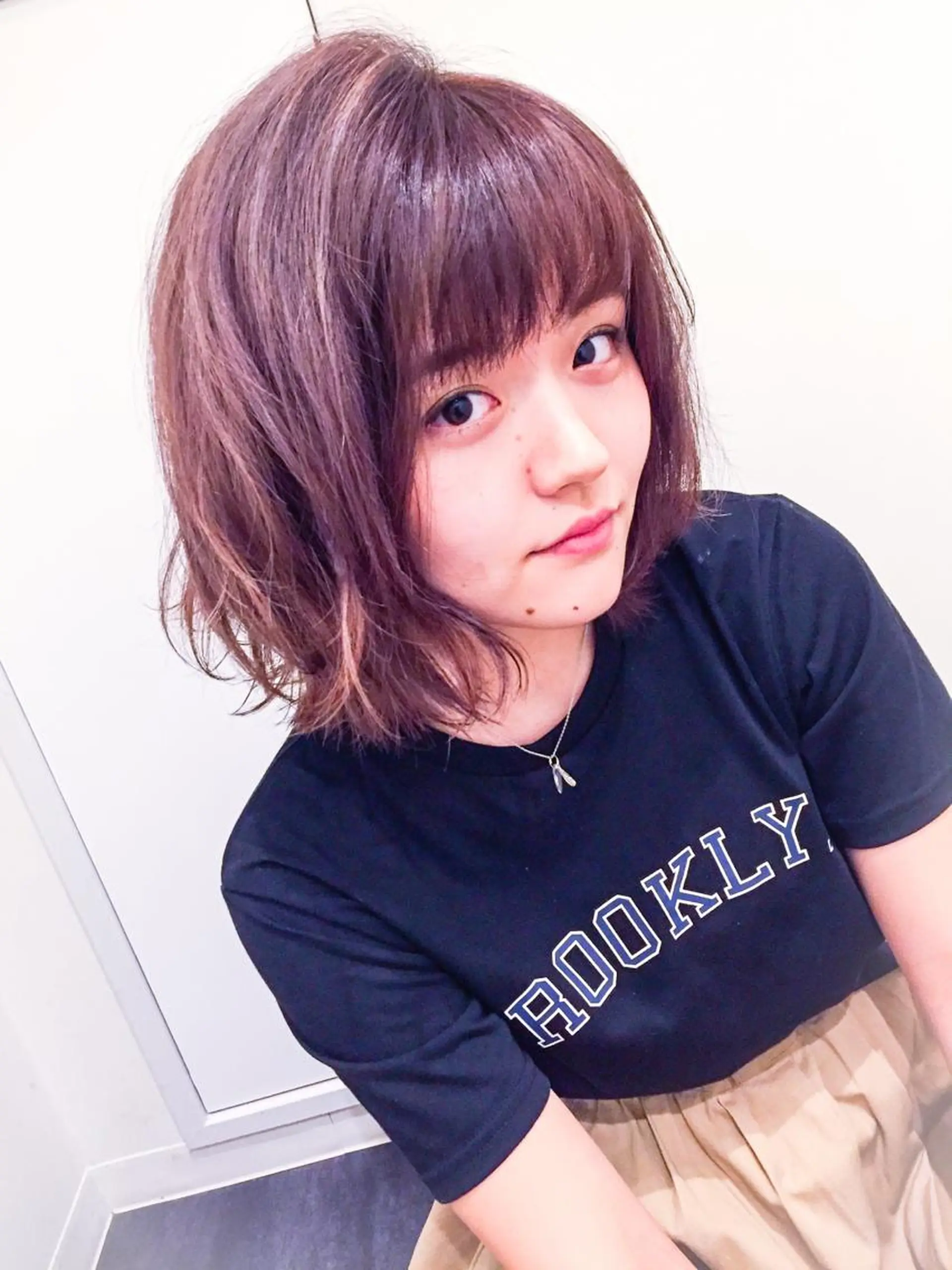 ミディアム カラー アッシュ ベージュカラー ハイライトカラー ハイライト ⭐️スタイリスト⭐️ 章人のヘアスタイル