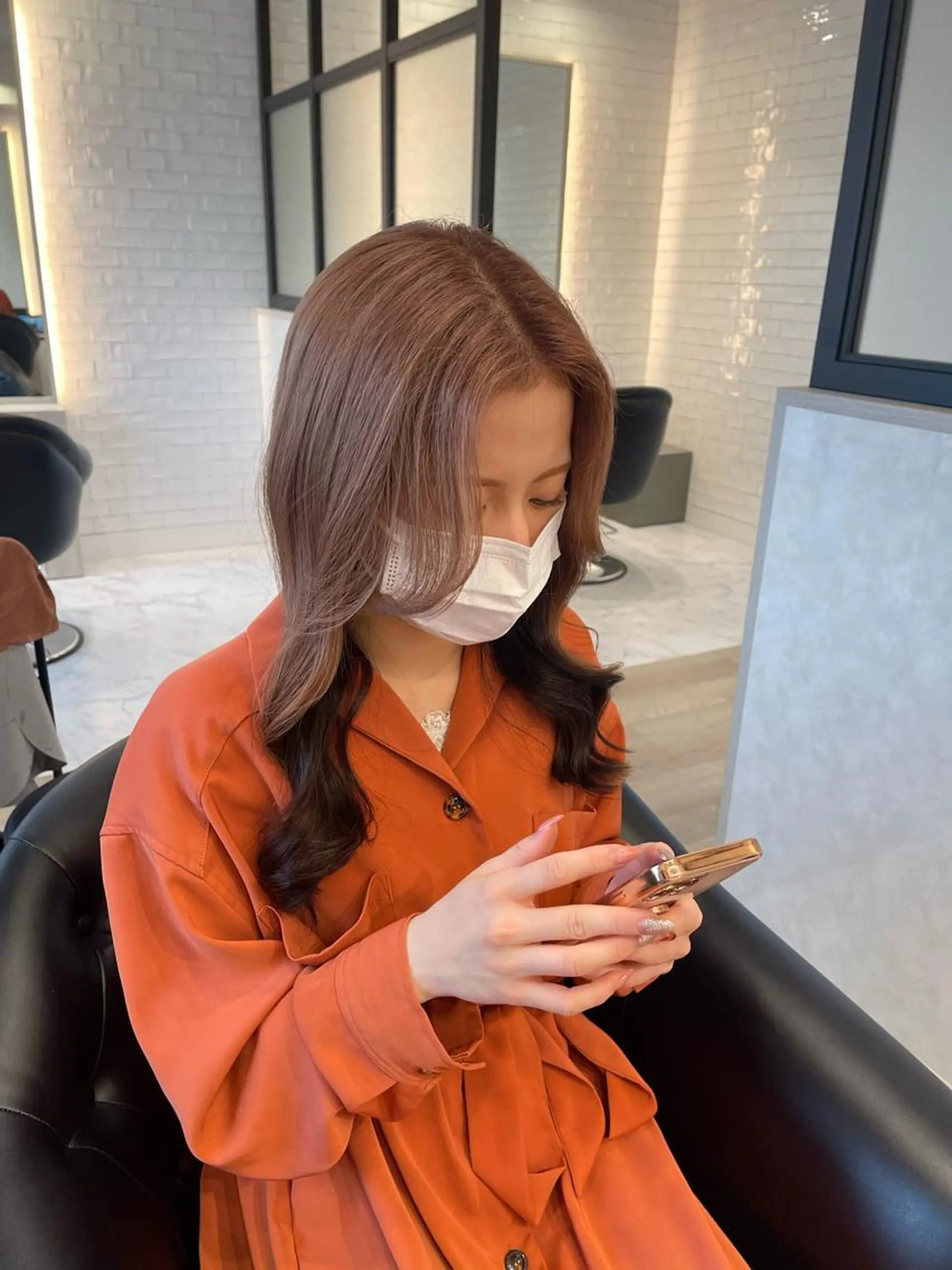 ロング カラー ヘアカラー トリートメント &chaLme   心斎橋所属・emi/髪質改善/ 韓国風/艶カラーのヘアスタイル