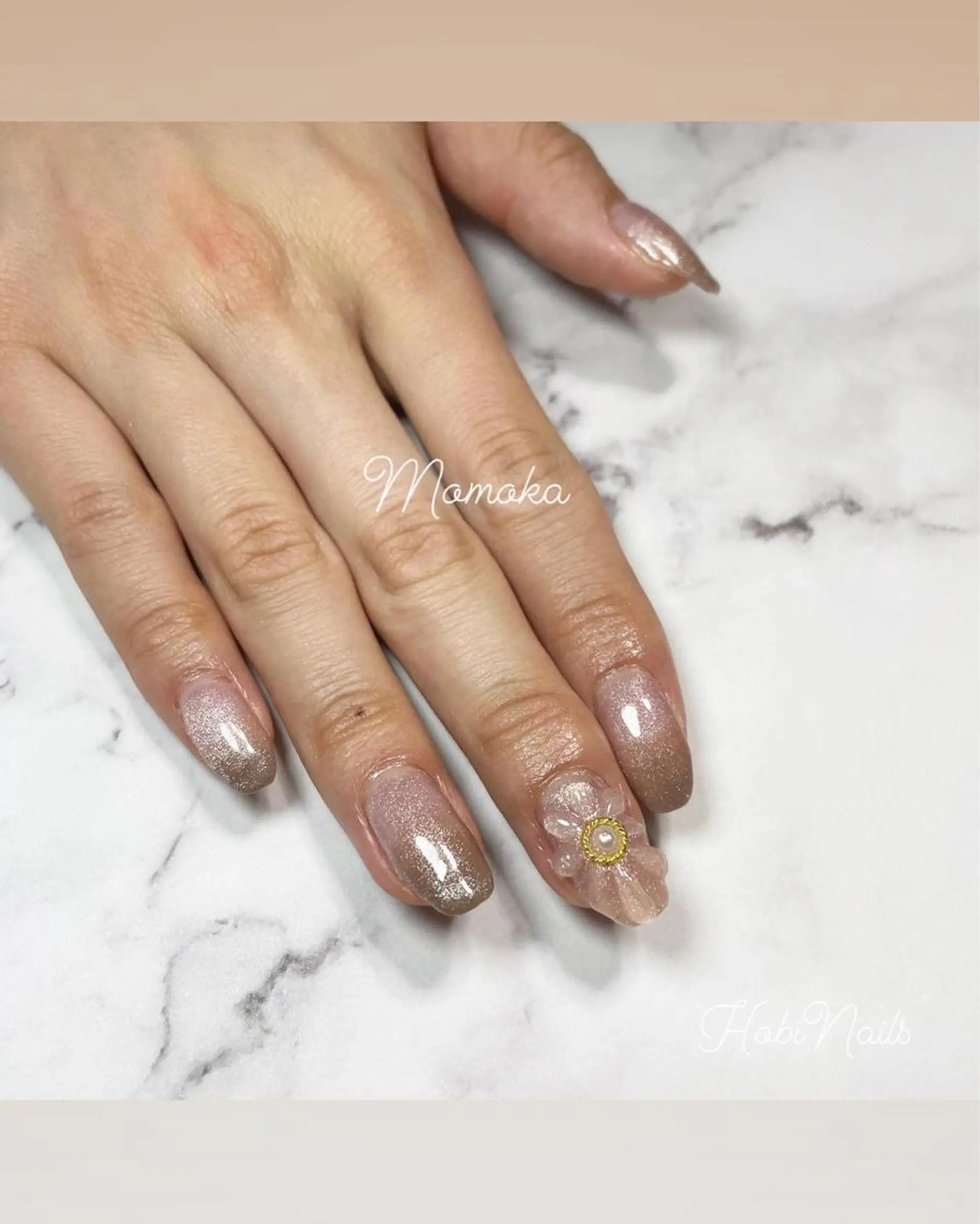 ネイル グラデーション マグネットネイル Momo nailsalonのネイルデザイン