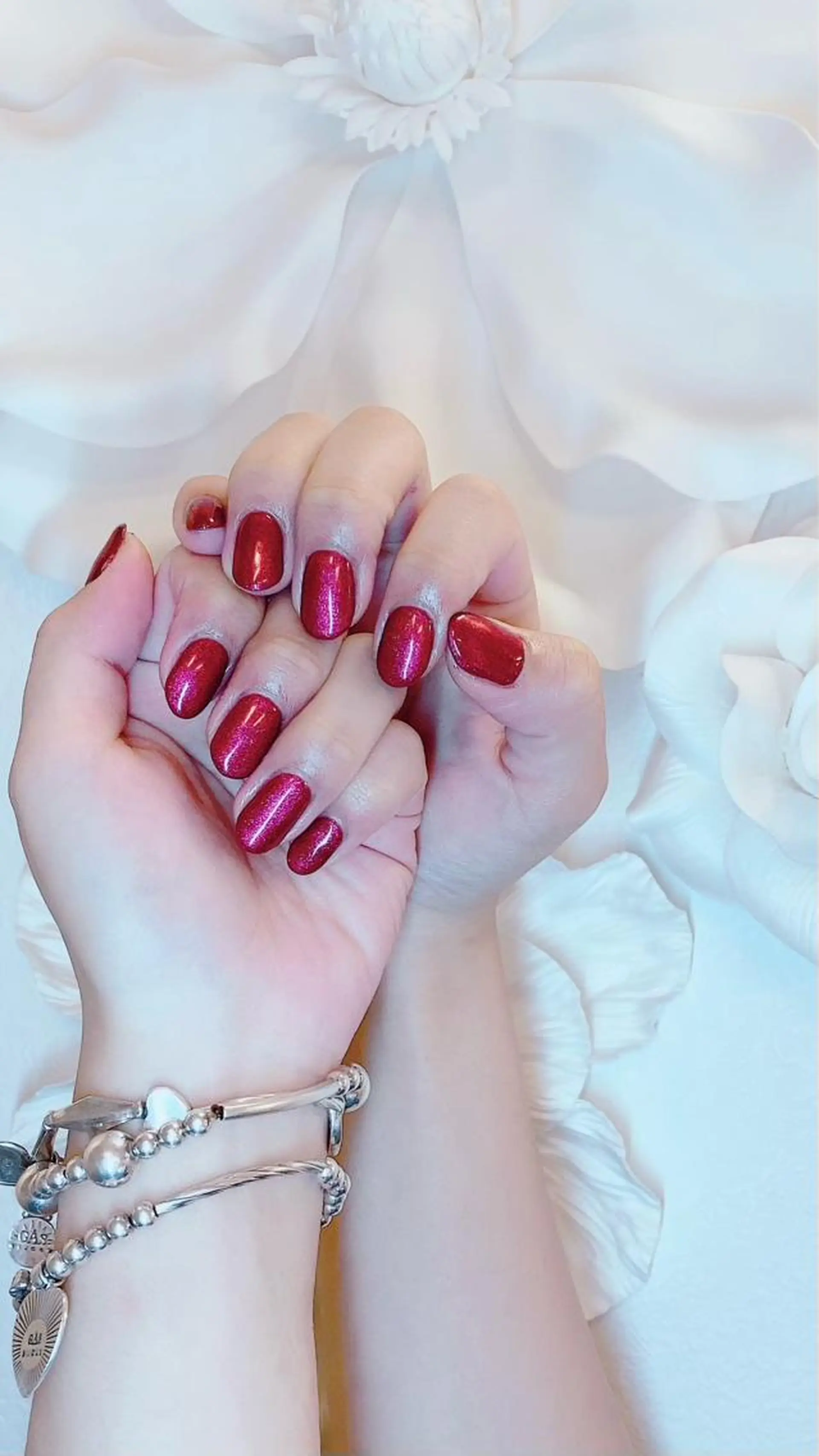 ショート カラー ネイル ボルドーカラー ボルドー ラメ(グリッター) Nail_by N1のネイルデザイン