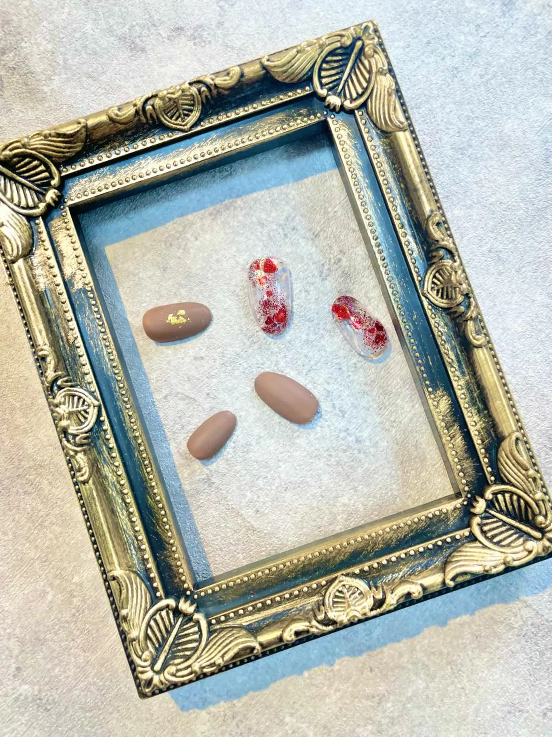 ネイル マットネイル バレンタイン ハンドネイル ハンドケア FASTNAIL PLUS 新宿店のネイルデザイン