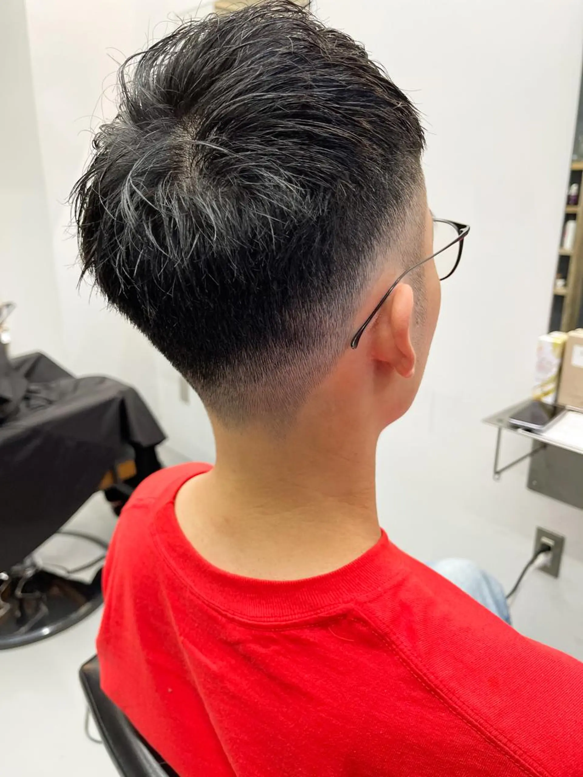 ショート メンズ フェードカット カット 森本裕/オーナー/ スパイラルパーマのヘアスタイル