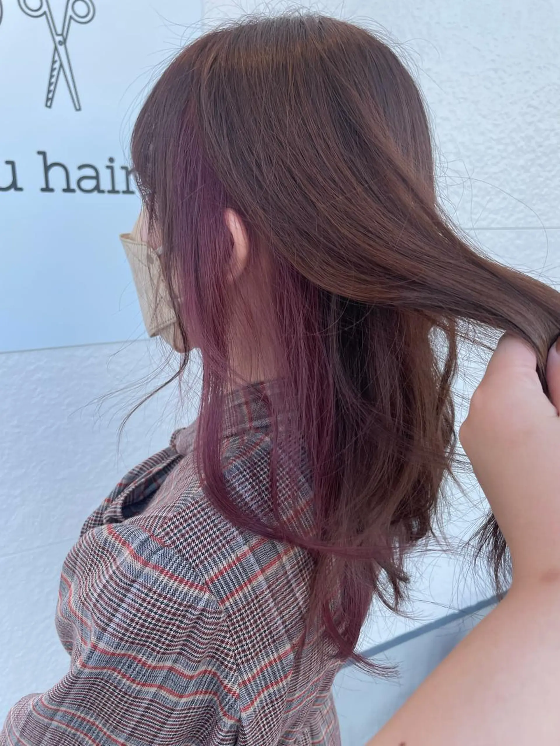 ミディアム ピンクブラウン AOI soenのヘアスタイル