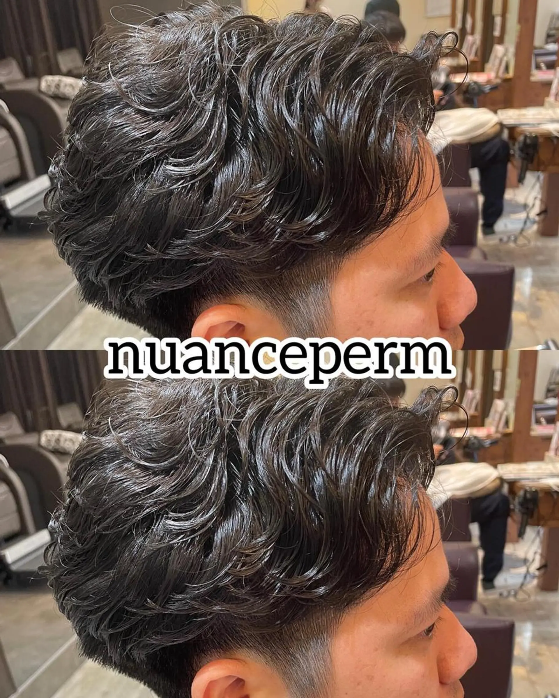 メンズ アップバング メンズブリーチ センターパート メンズパーマ 仙台/メンズ/ フェザー/リョウのヘアスタイル