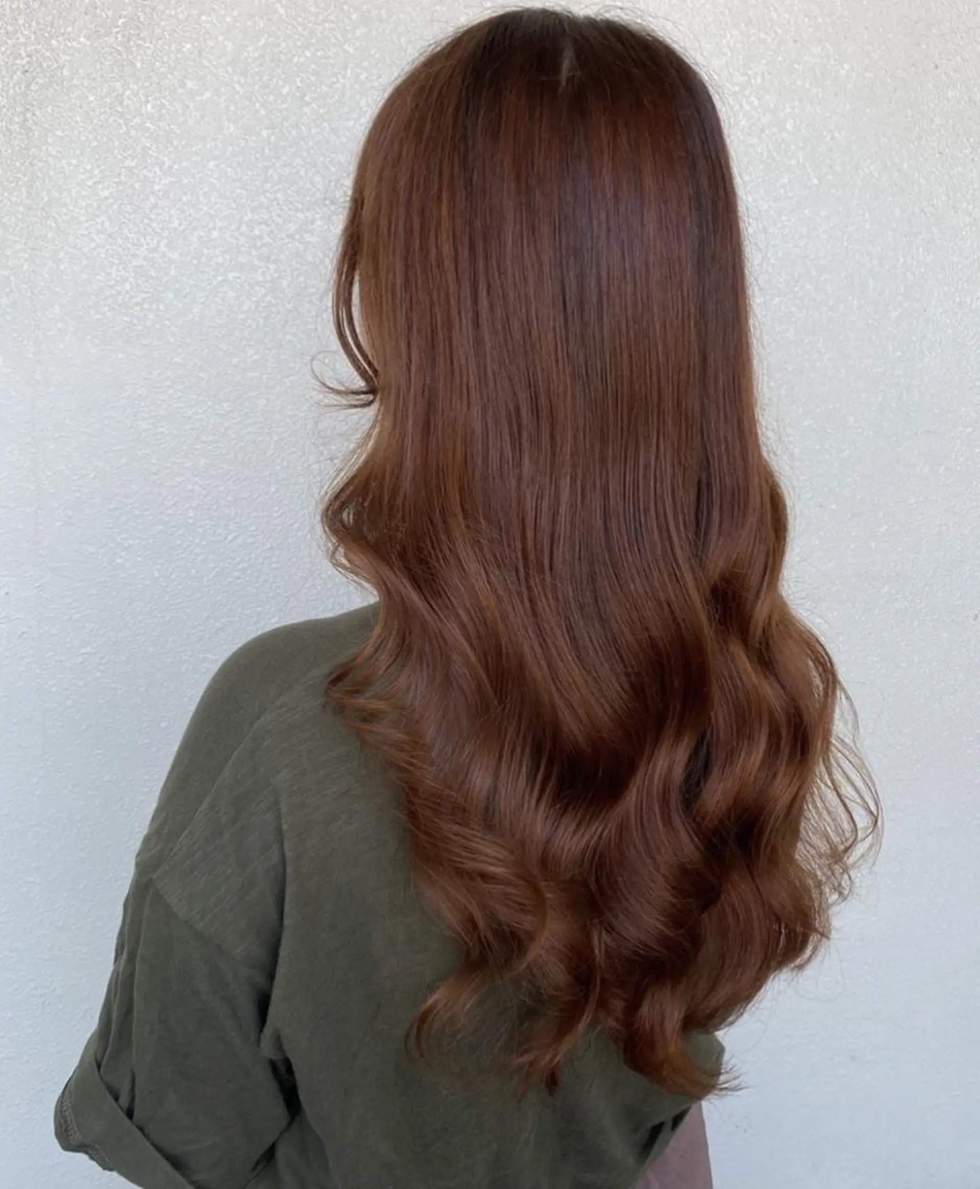 ロング カラー ブラウンカラー オレンジ オレンジブラウン ANGELICA 難波店のヘアスタイル